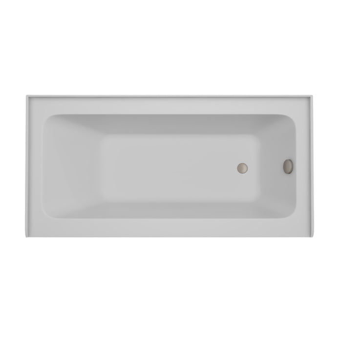 White / Brushed Nickel / Right Drain