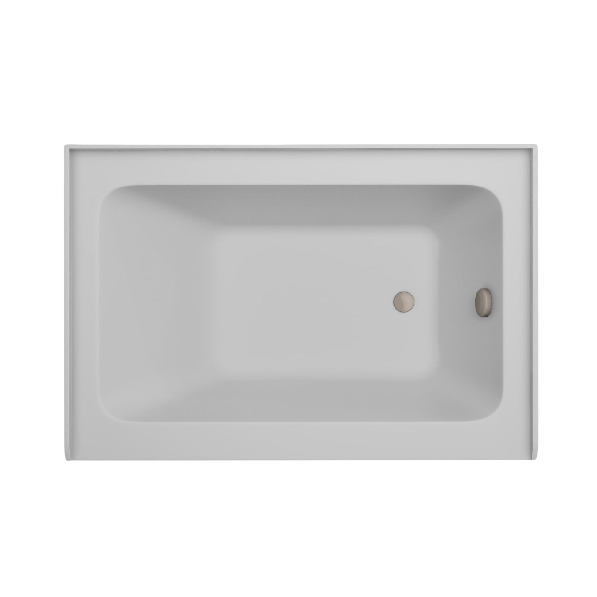 White / Brushed Nickel / Right Drain
