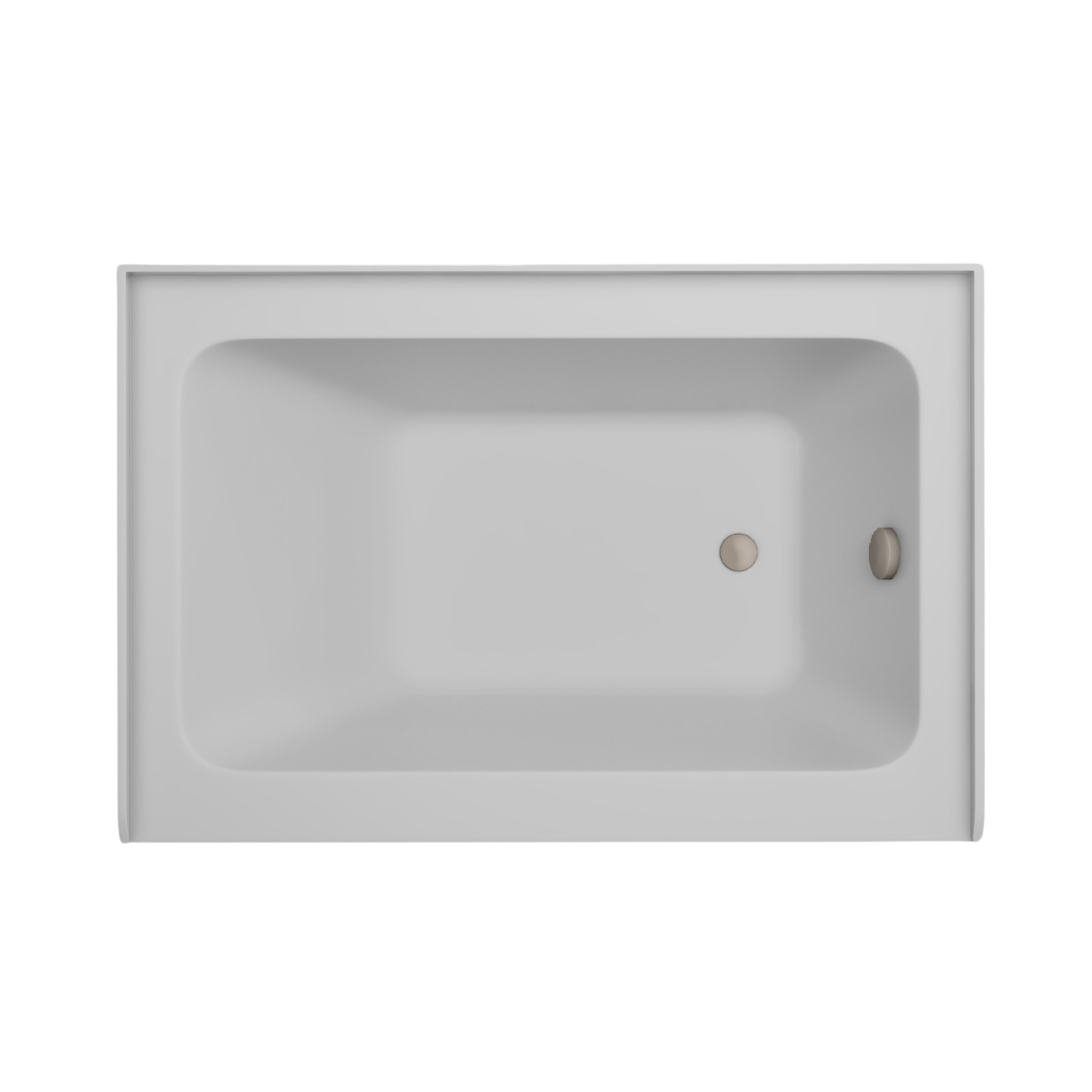 White / Brushed Nickel / Right Drain