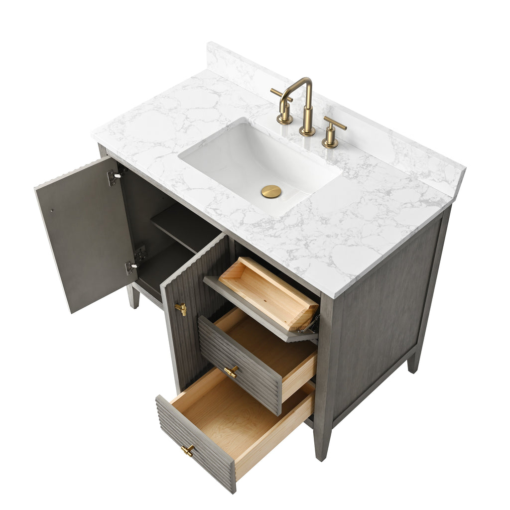 Linear Driftwood Gray / Golden Brushed