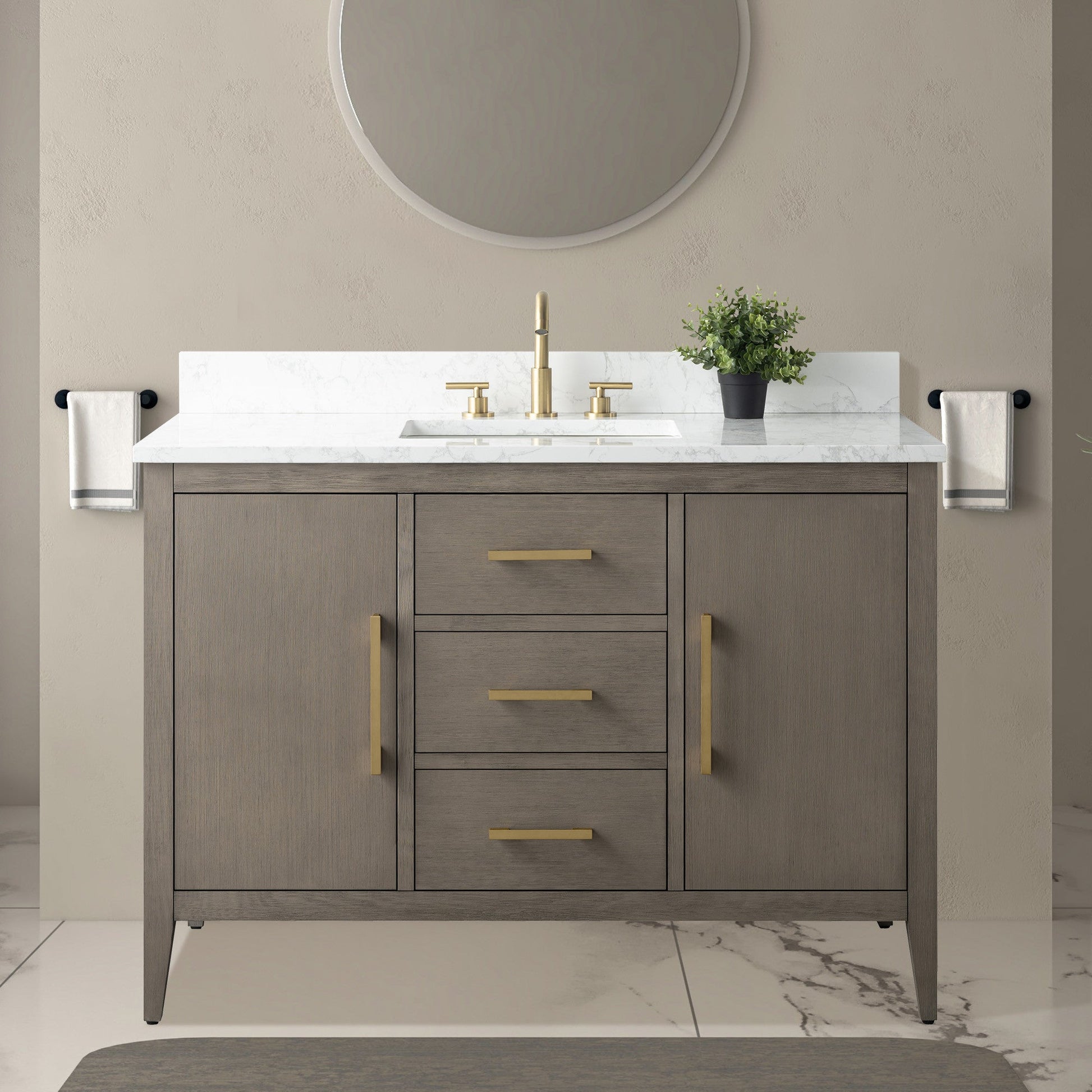 Linear Driftwood Gray / Golden Brushed