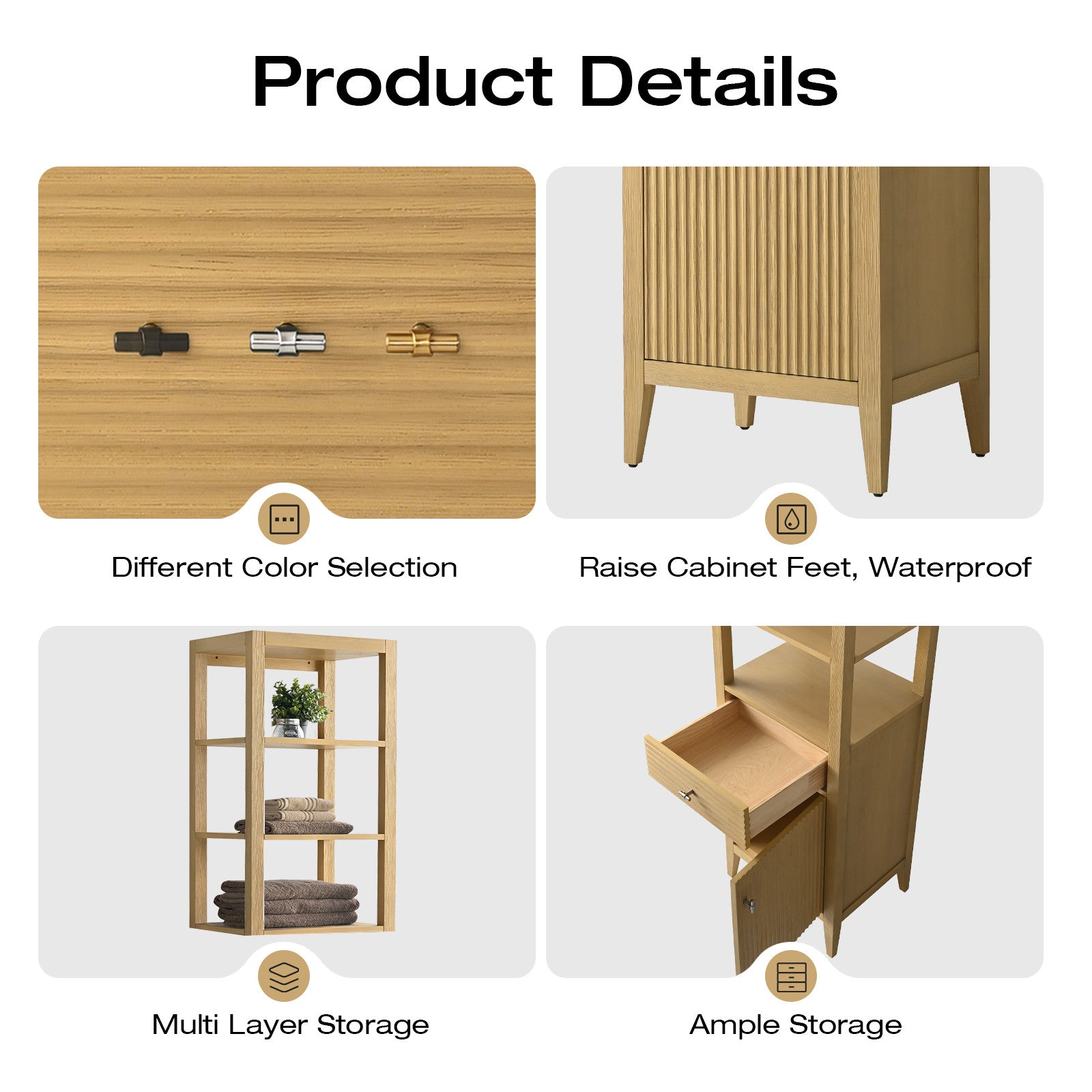 Linear Natural Oak / Golden Brushed