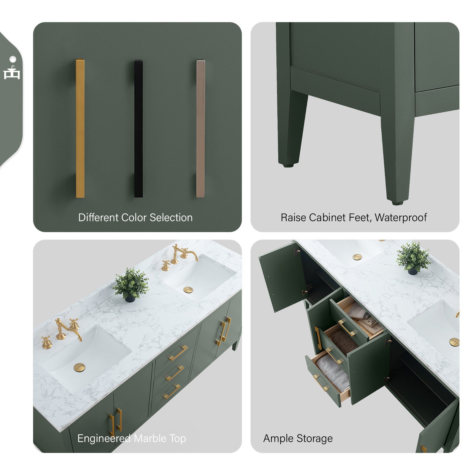 Vintage Green / Brushed Nickel