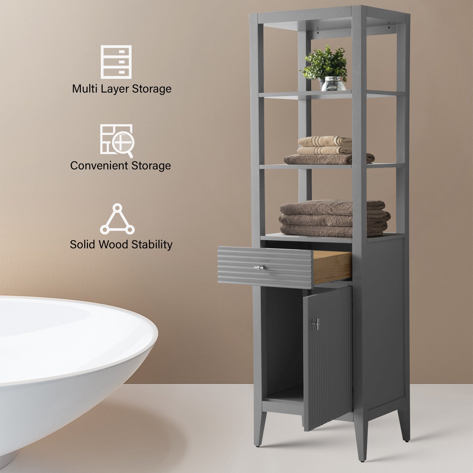 Linear Cashmere Gray / Brushed Nickel