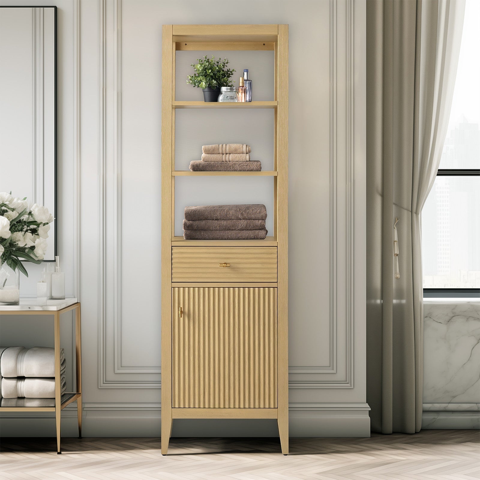 Linear Natural Oak / Golden Brushed