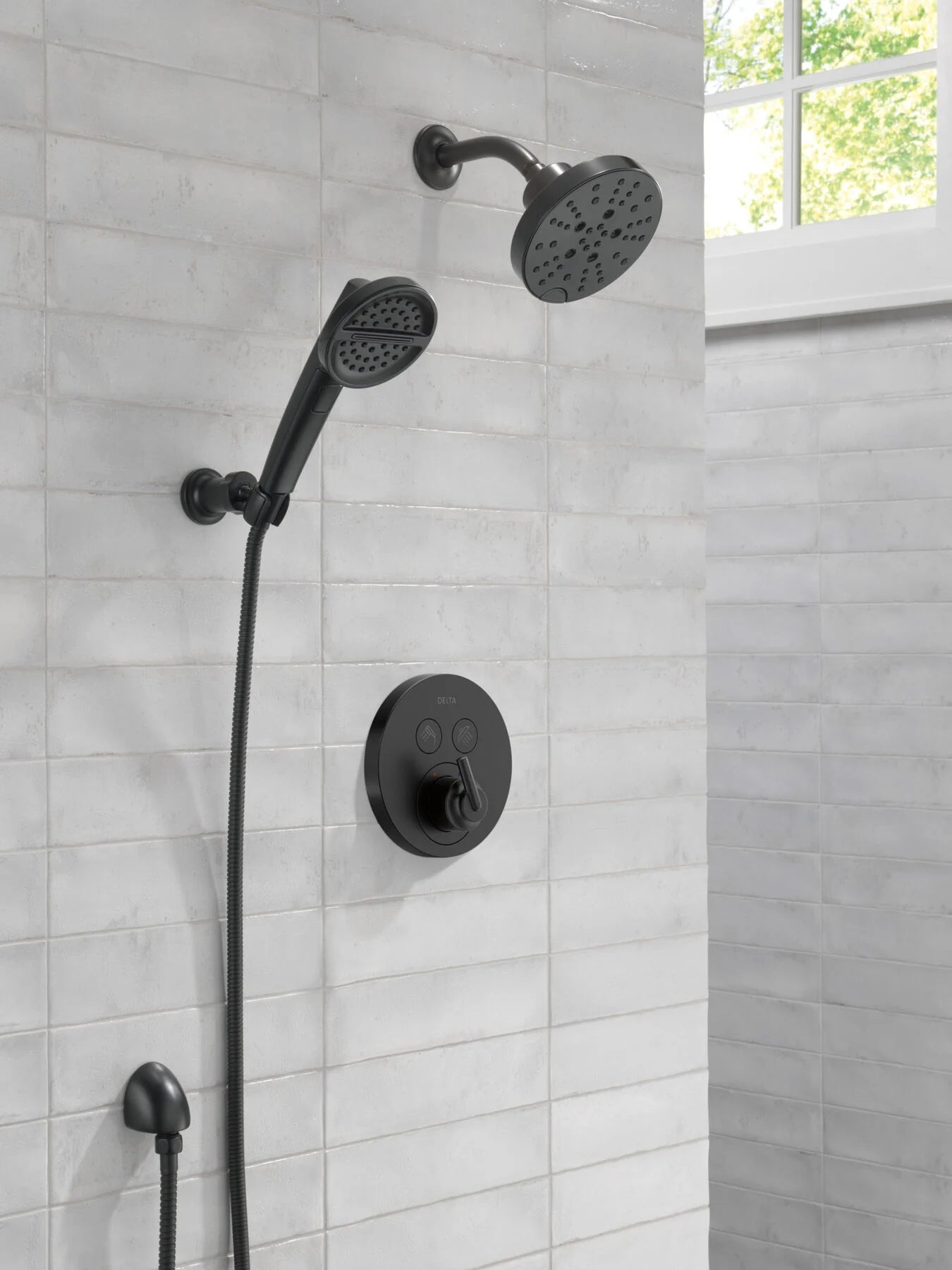 Delta Universal Showering Components H2Okinetic 5-Setting Contemporary Raincan Shower Head