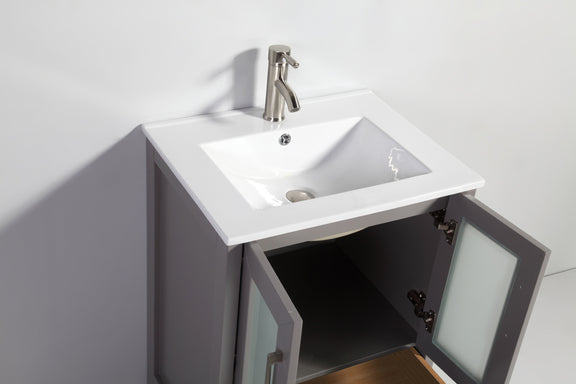 London 24" Single Sink Bathroom Vanity Set with Sink and Mirror