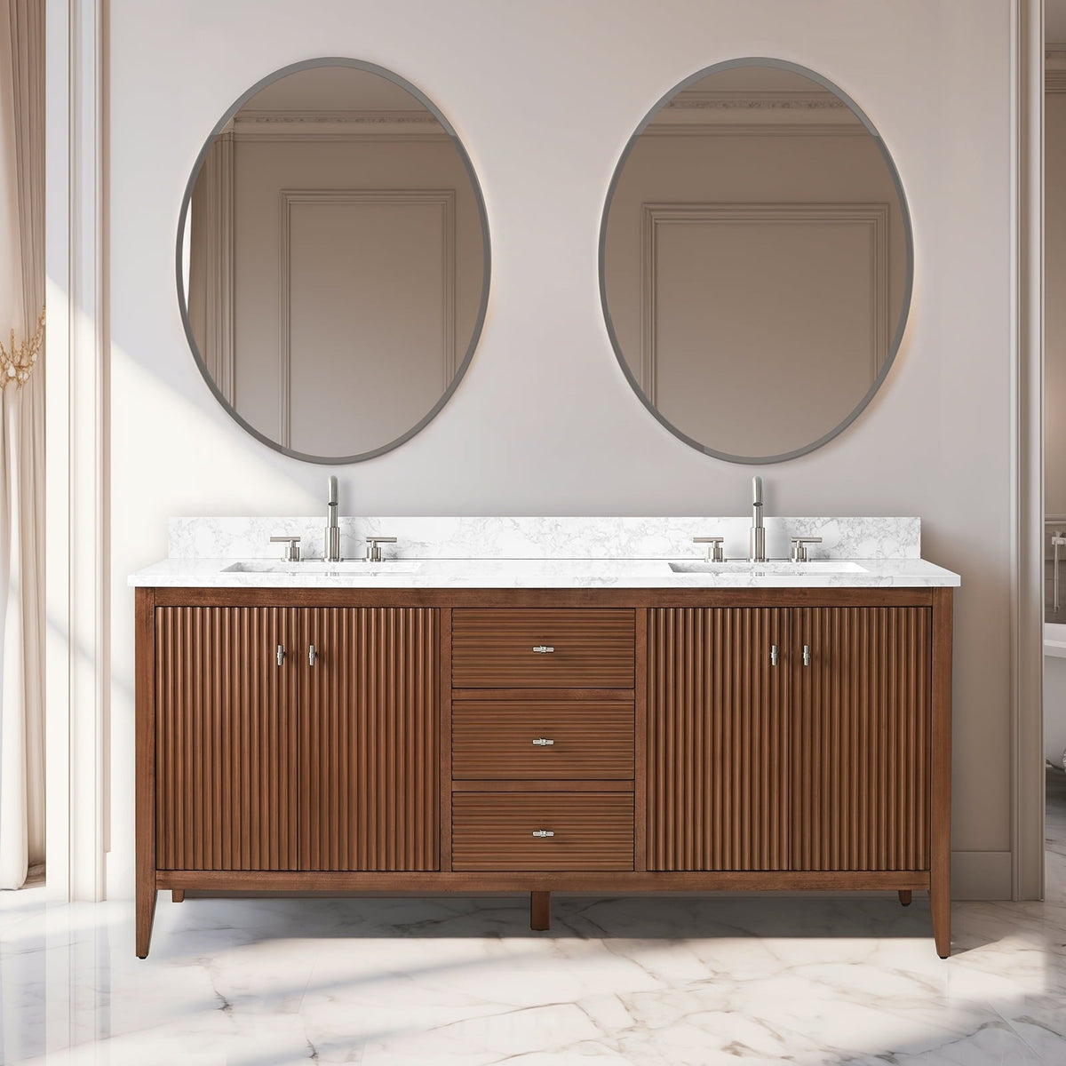 Linear Walnut / Brushed Nickel