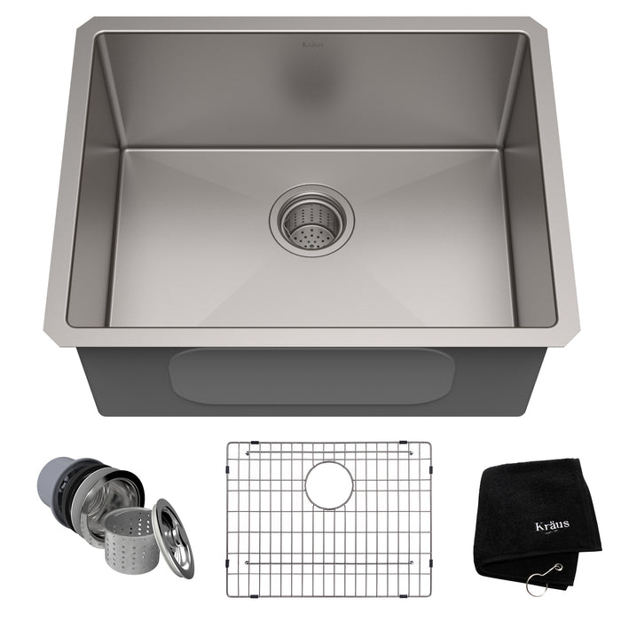 Kraus Standart PRO 23" x 18" Under-Mount Single Bowl Stainless Steel Kitchen Sink