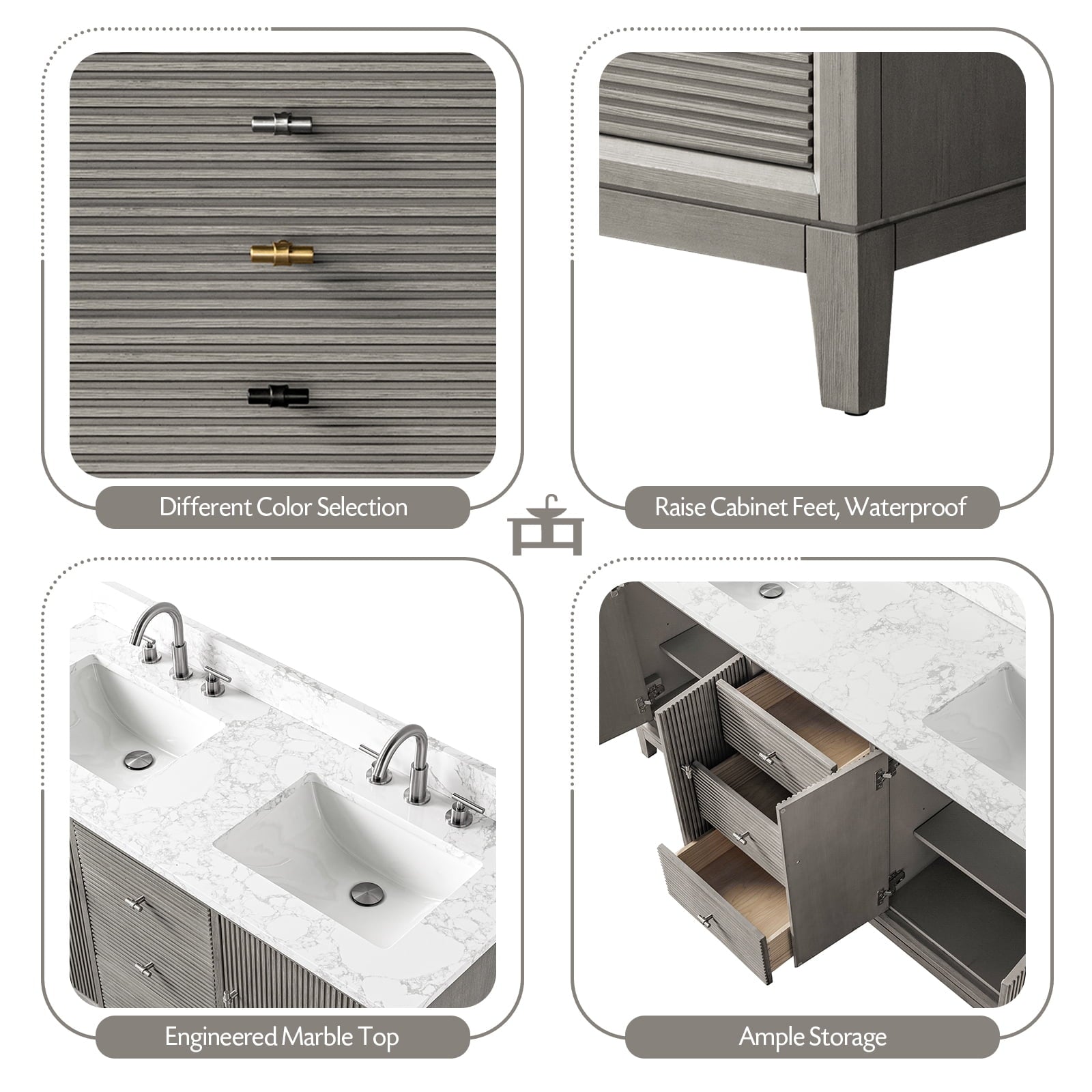 Linear Driftwood Gray / Matte Black