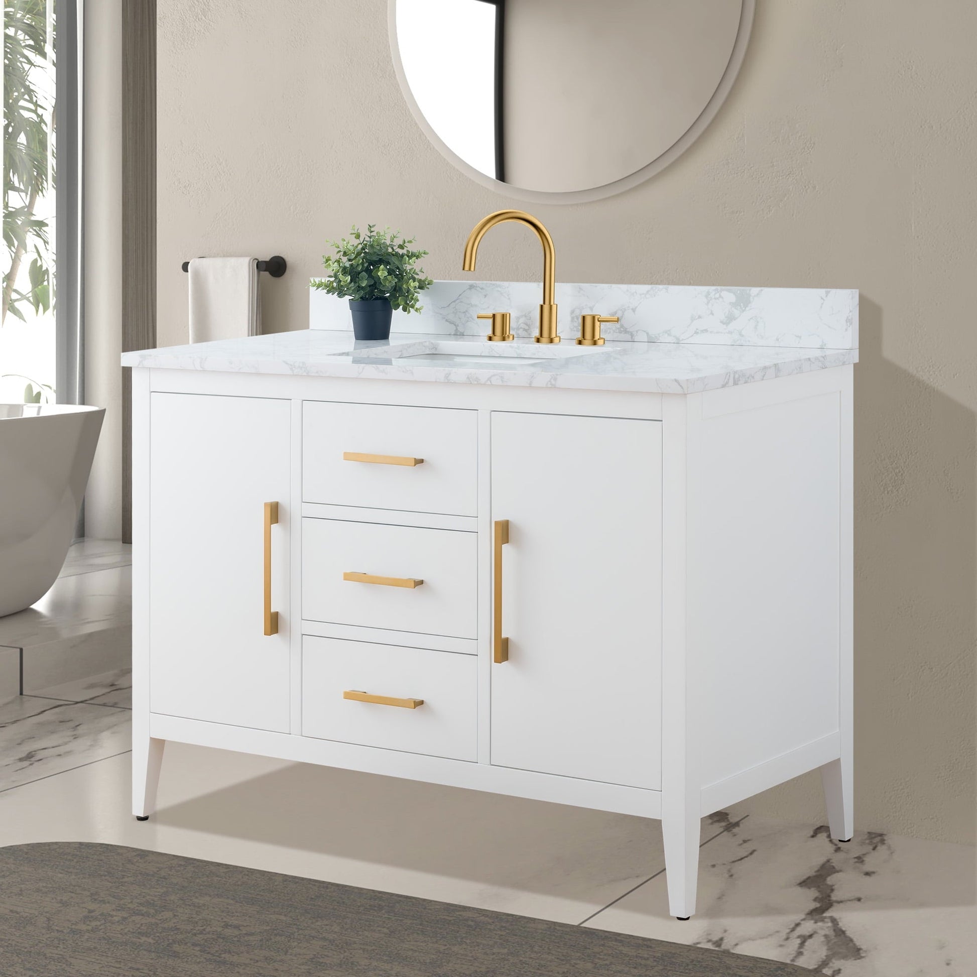 White / Golden Brushed