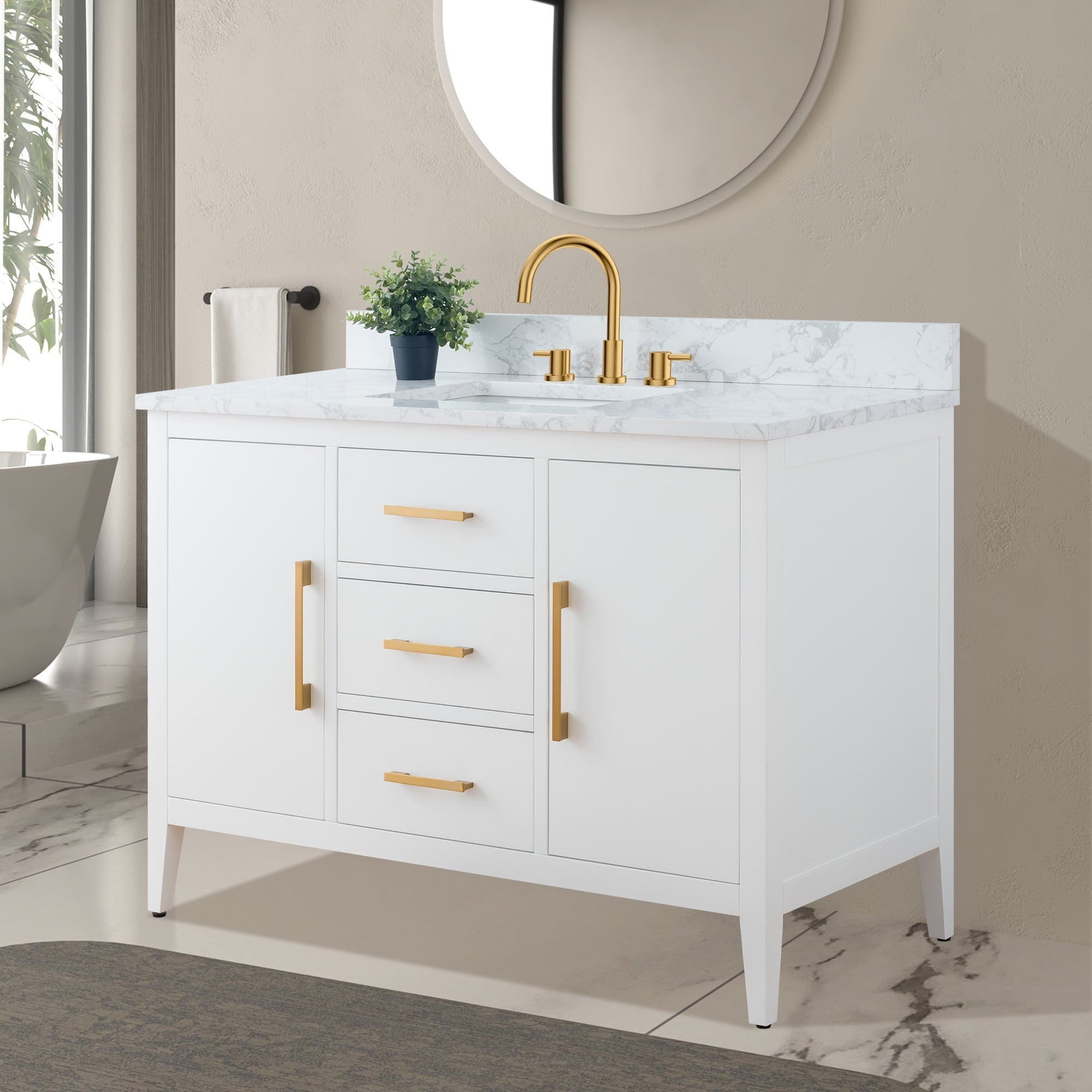 White / Golden Brushed