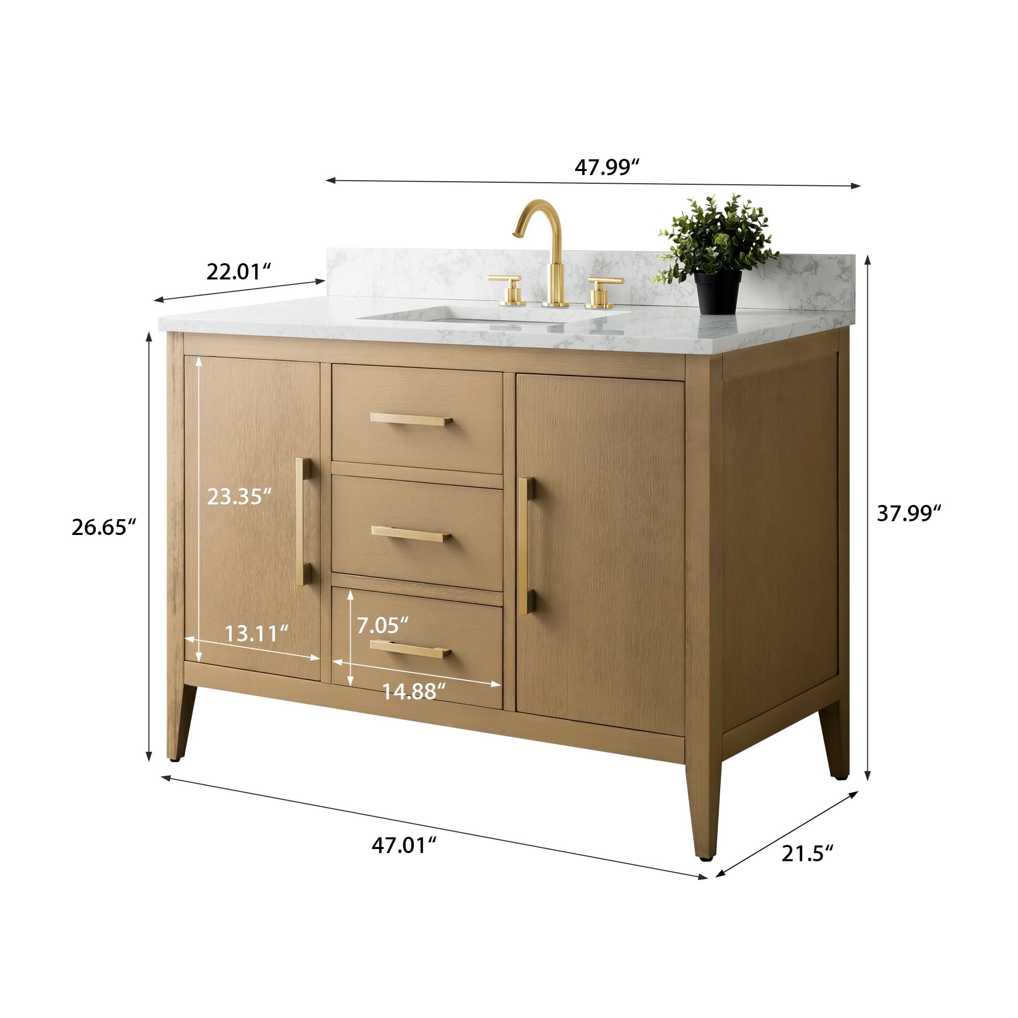 Natural Oak / Golden Brushed