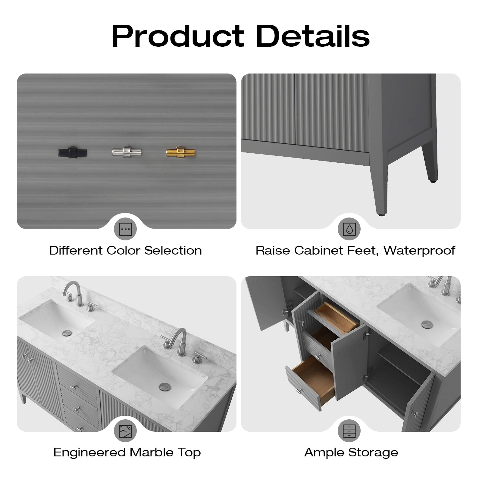 Linear Cashmere Gray / Matte Black