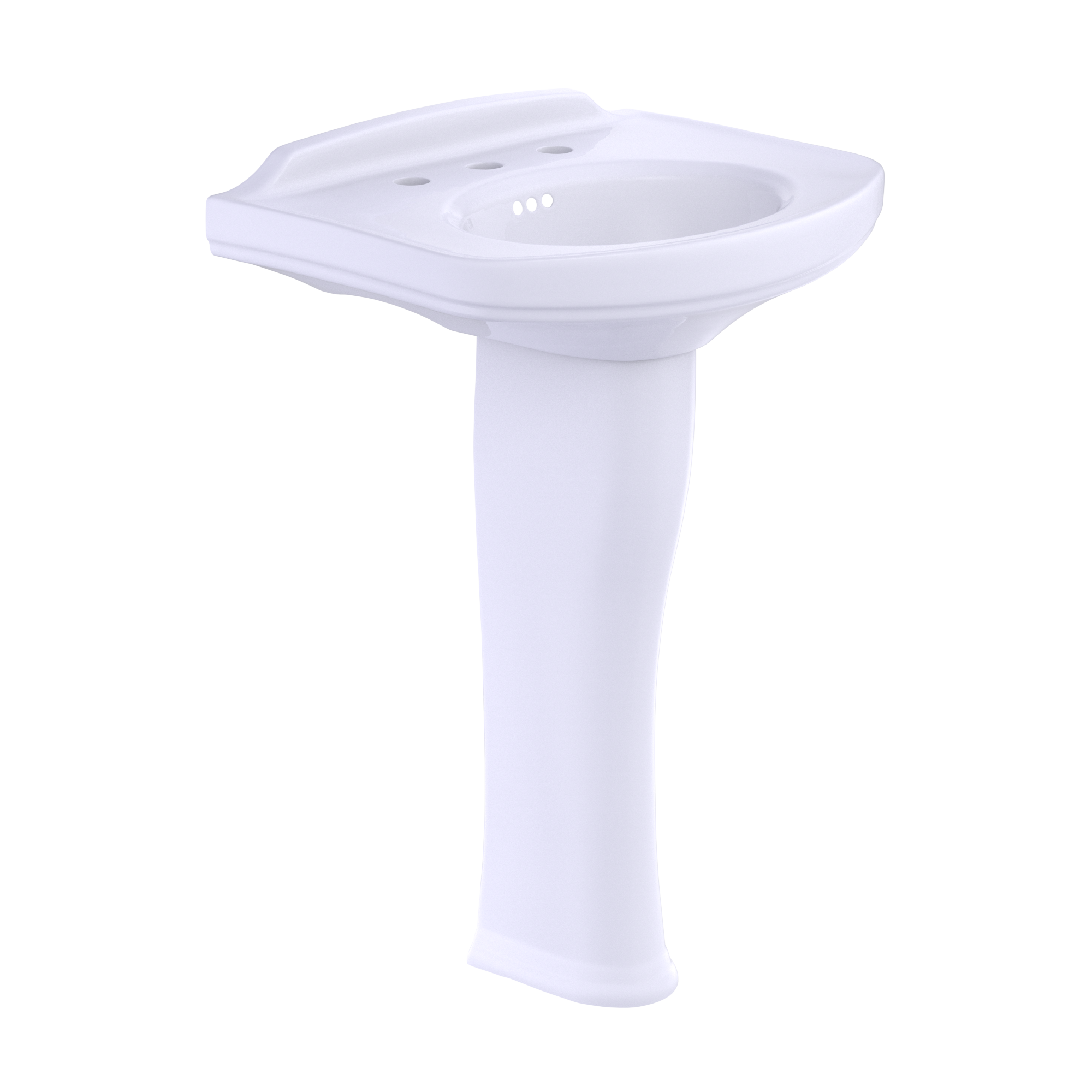 TOTO Dartmouth Rectangular Pedestal Bathroom Sink with Arched Front For 8