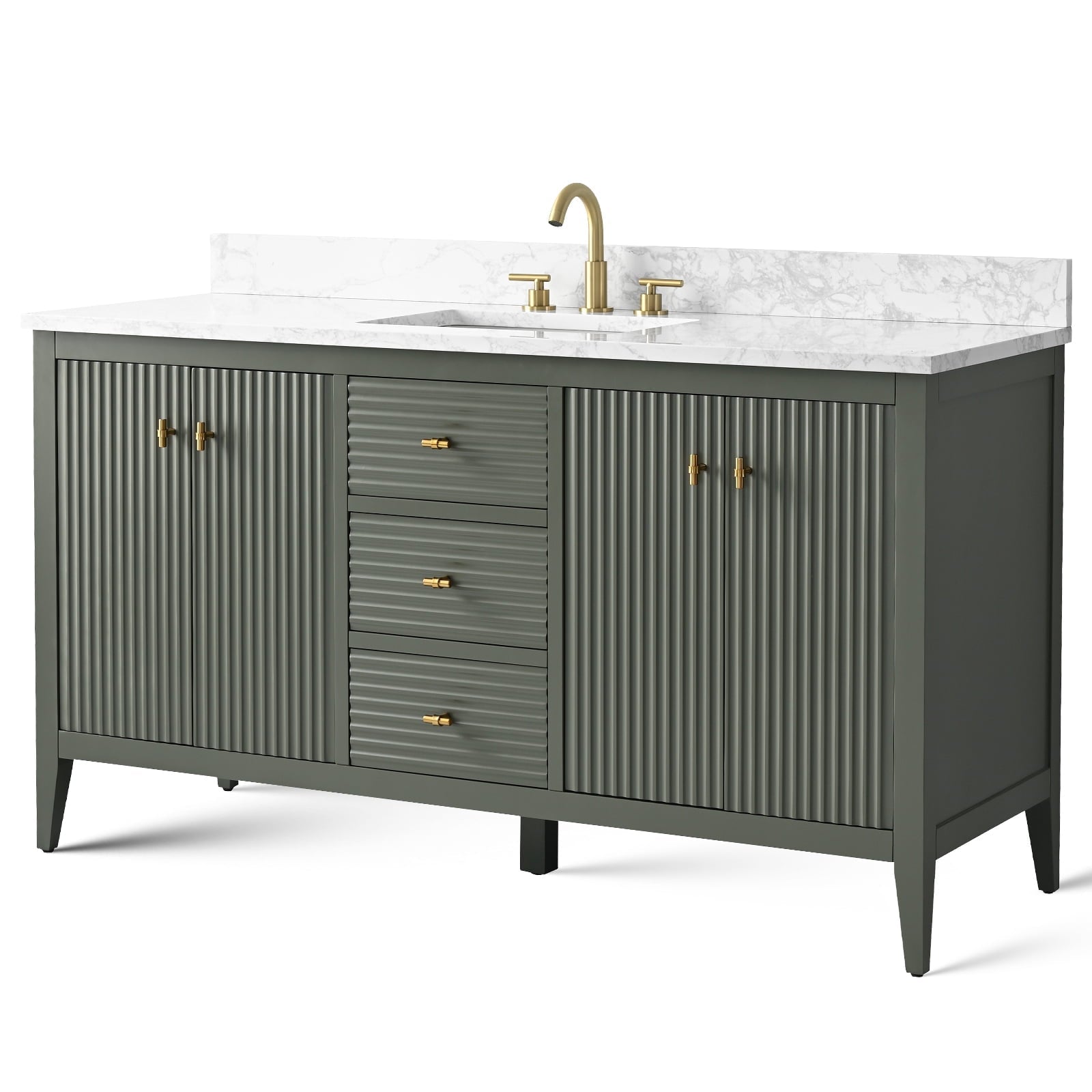 Linear Vintage Green / Golden Brushed