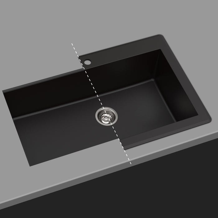 Kraus 31" x 20" Dual Mount Single Bowl Granite Kitchen Sink w/ Top-Mount and Under-Mount Installation