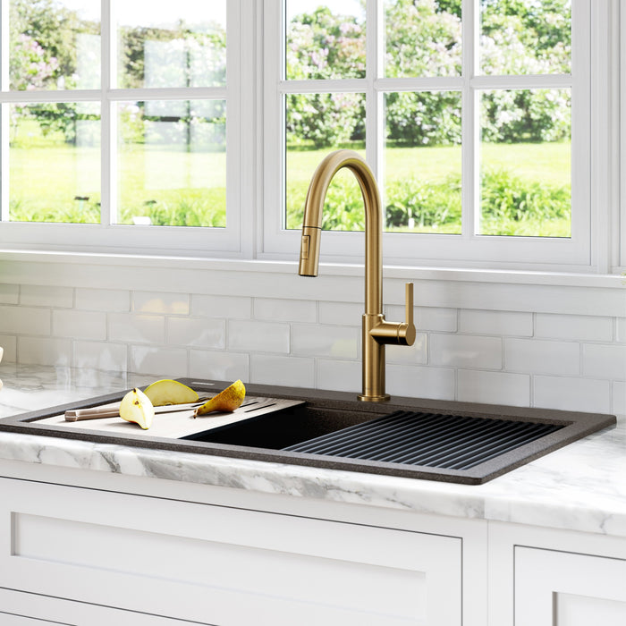 Kraus Oletto Single Handle Pull-Down Kitchen Faucet