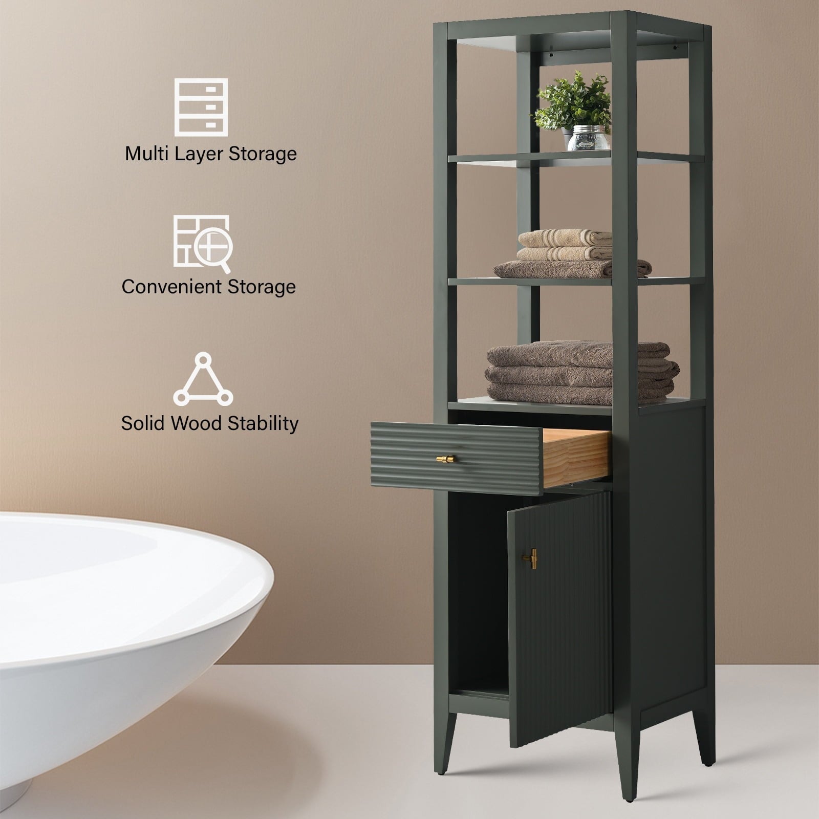 Linear Vintage Green / Golden Brushed