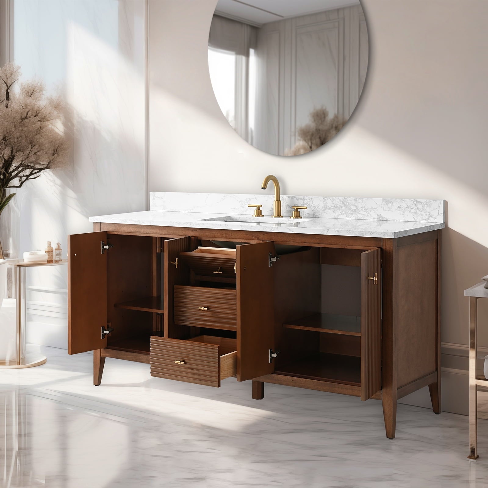 Linear Walnut / Golden Brushed