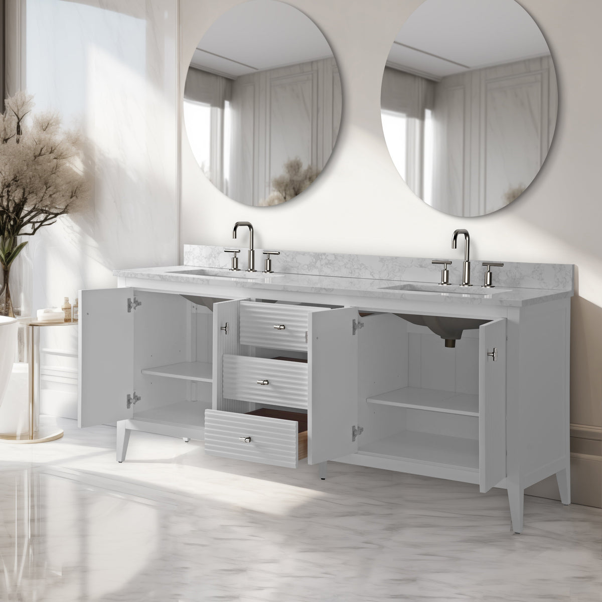 Linear White / Brushed Nickel