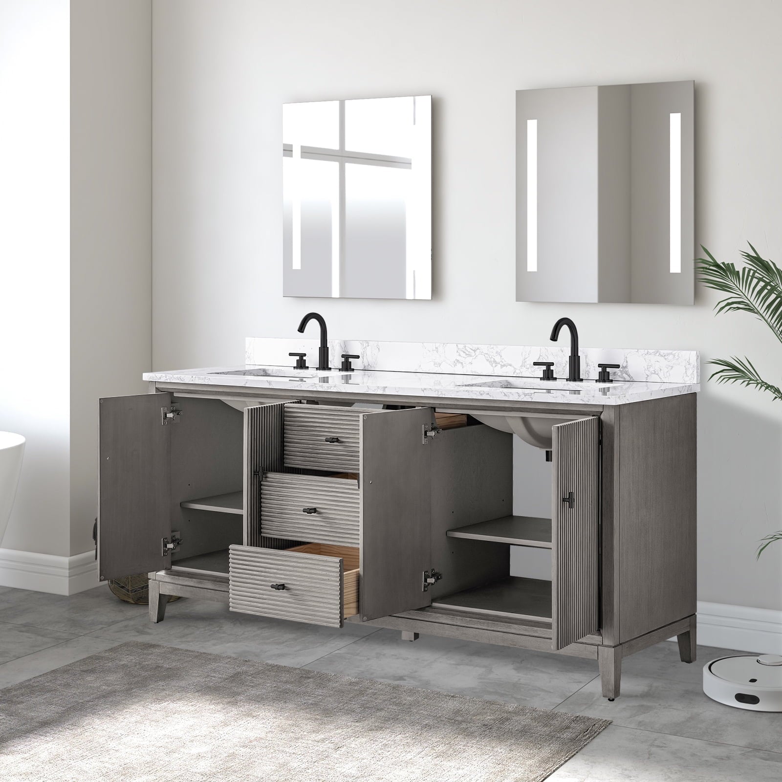 Linear Driftwood Gray / Matte Black