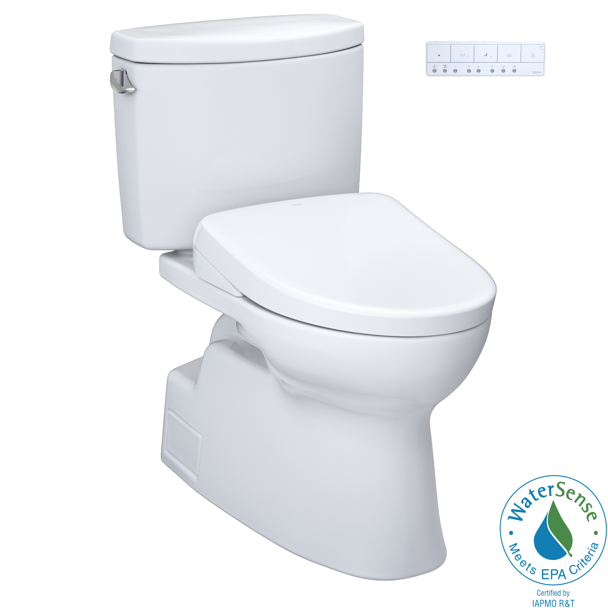 TOTO Washlet+ Vespin II Two Piece Elongated 1.28 GPF Toilet with Auto Flush Washlet+ S7 Contemporary Bidet Seat