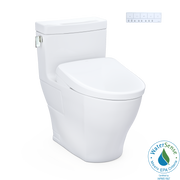 TOTO Washlet+ Legato One Piece Elongated 1.28 GPF Toilet with Auto Flush S7A Contemporary Bidet Seat