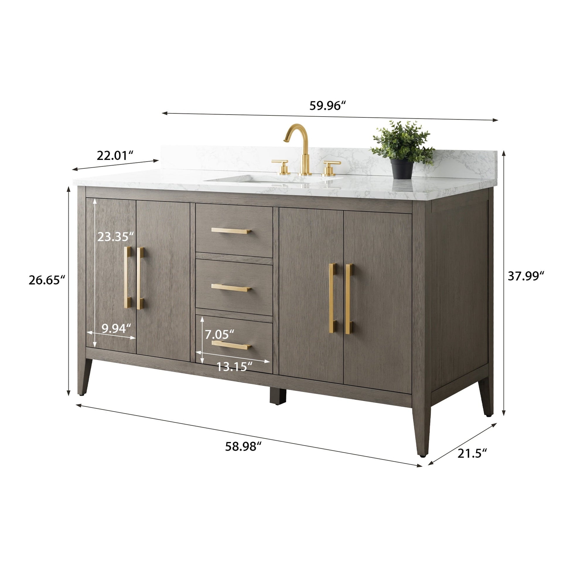 Driftwood Gray / Golden Brushed