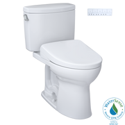 TOTO Washlet+ Drake II Two Piece Elongated 1.28 GPF Toilet with Auto Flush Washlet+ S7A Contemporary Bidet Seat