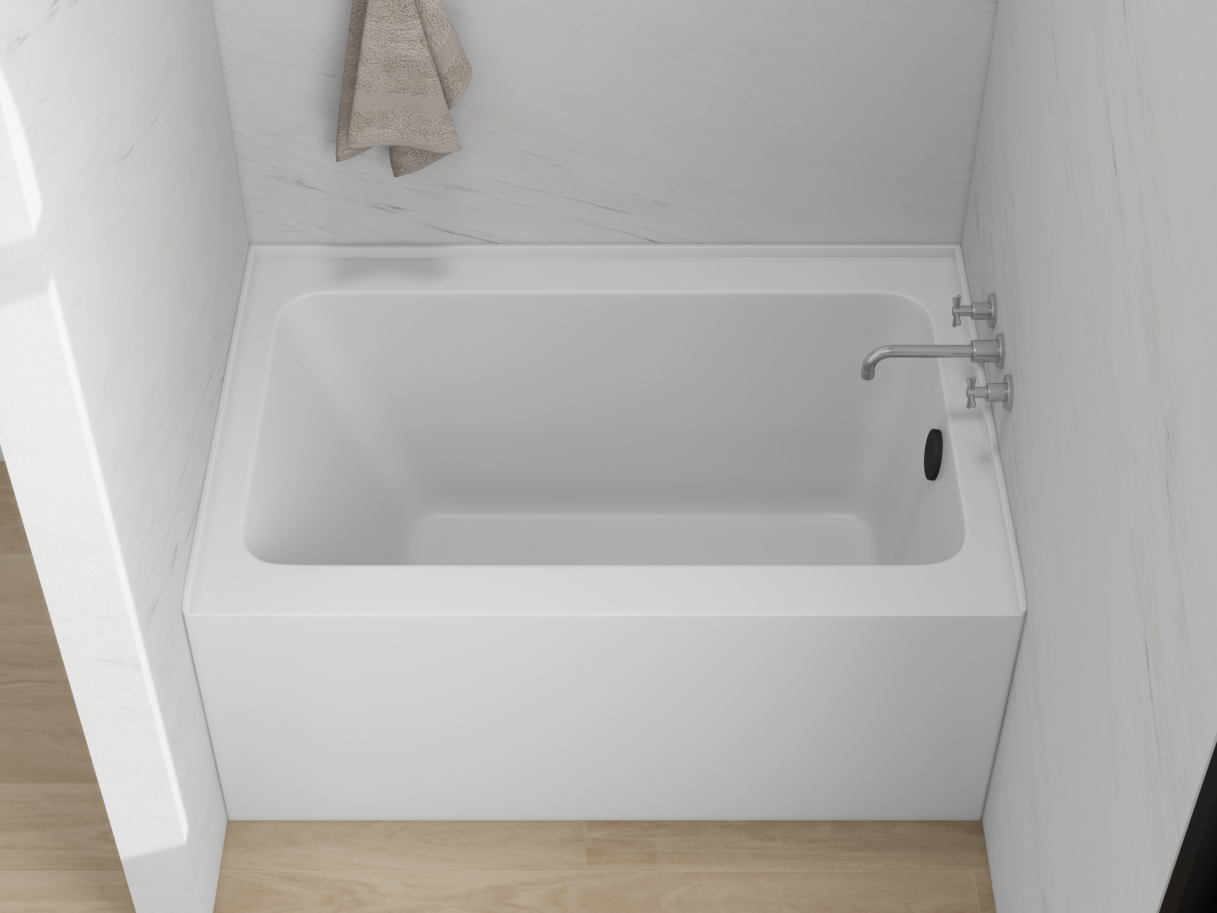 White / Matte Black / Right Drain