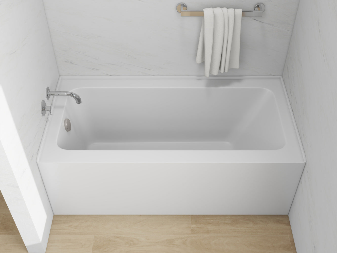 White / Brushed Nickel / Right Drain