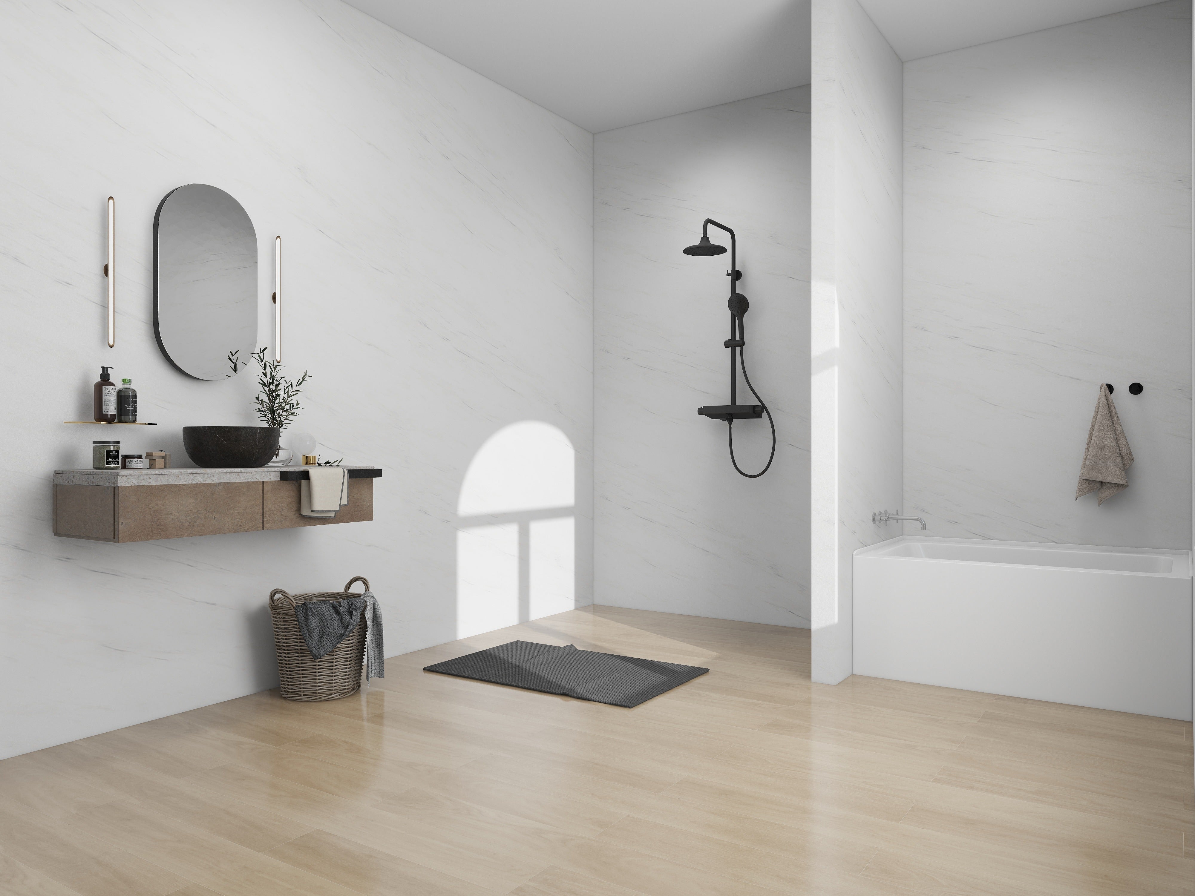 White / Brushed Nickel / Left Drain