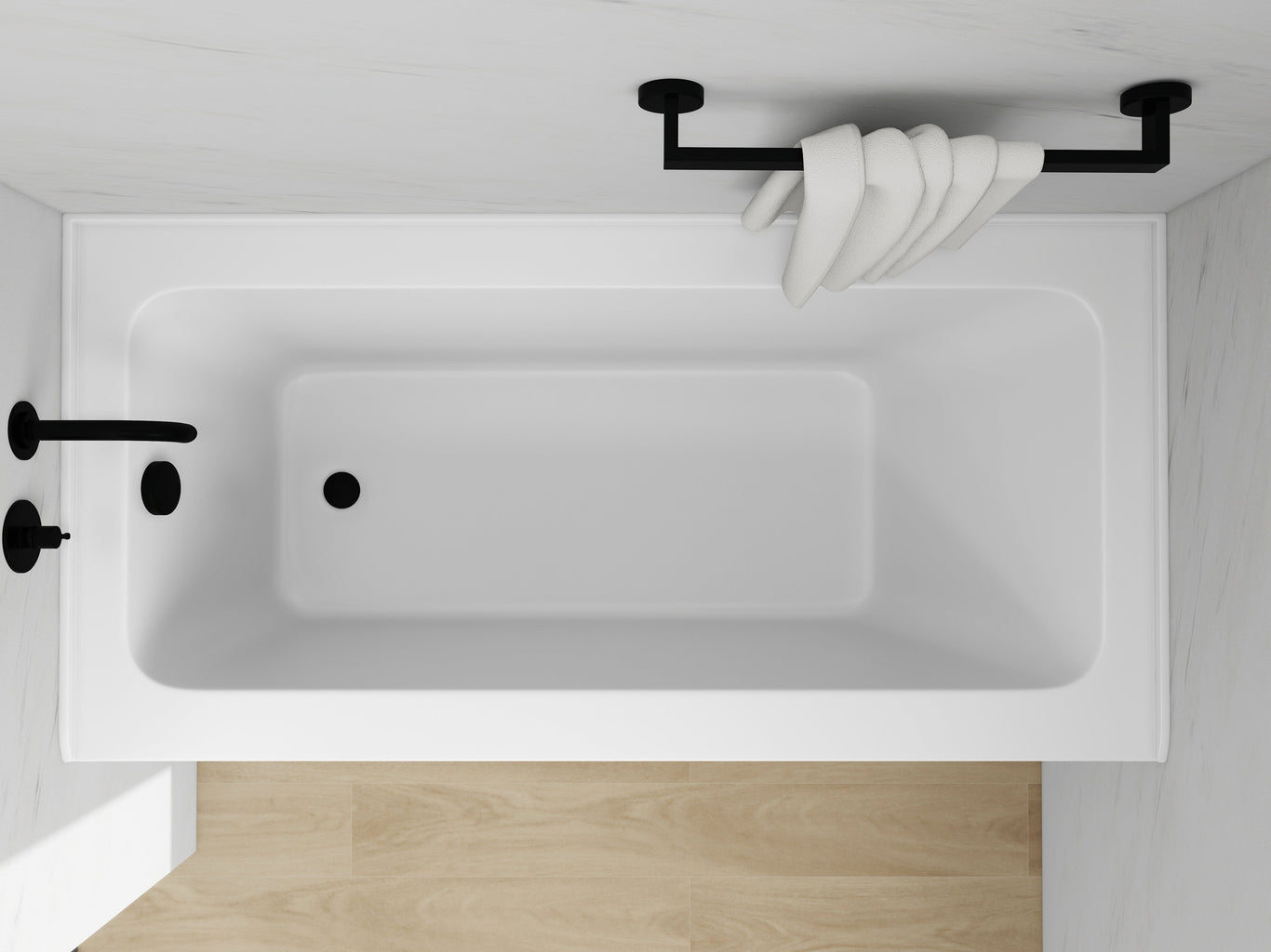 White / Matte Black / Right Drain
