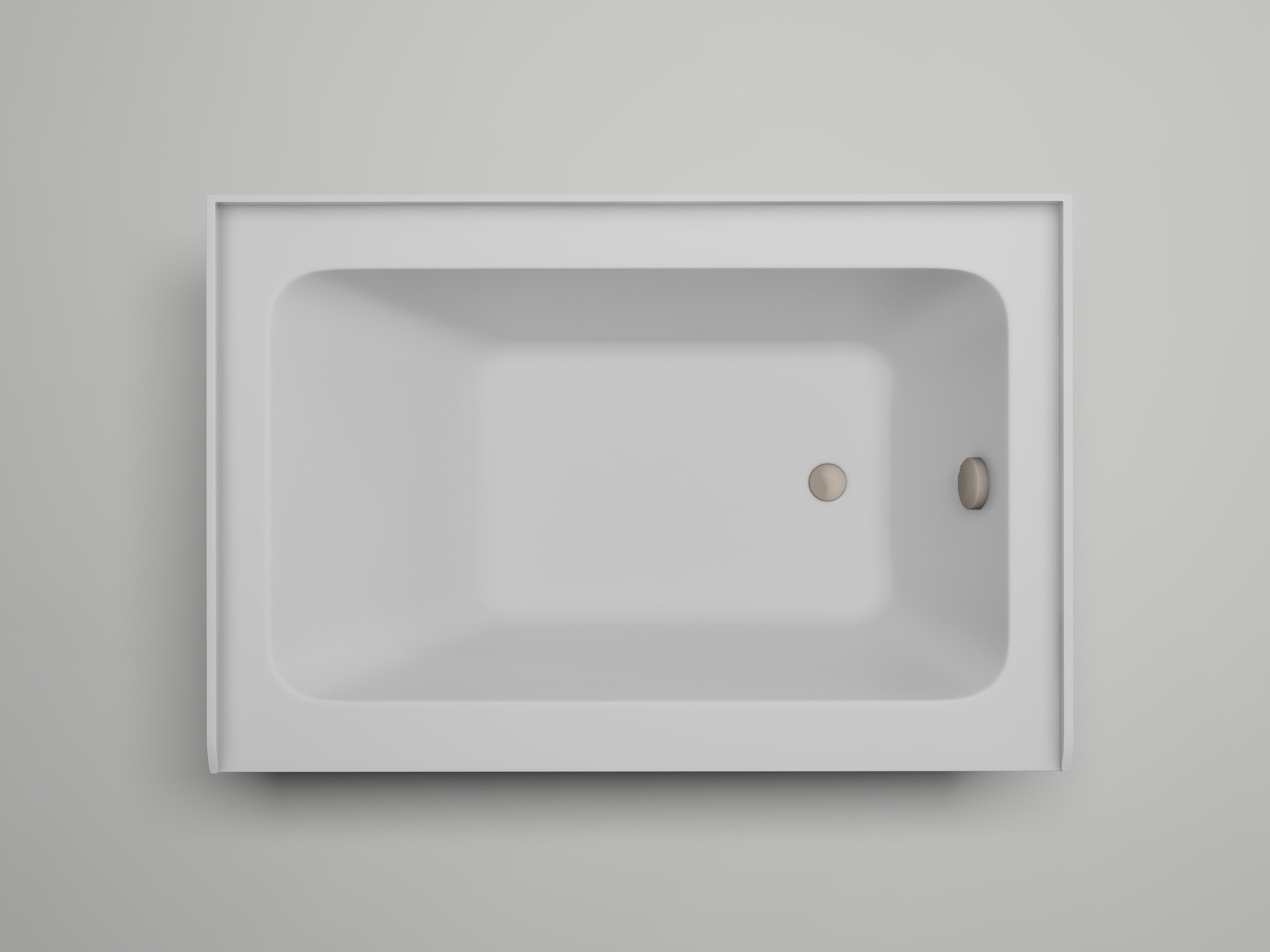 White / Brushed Nickel / Right Drain