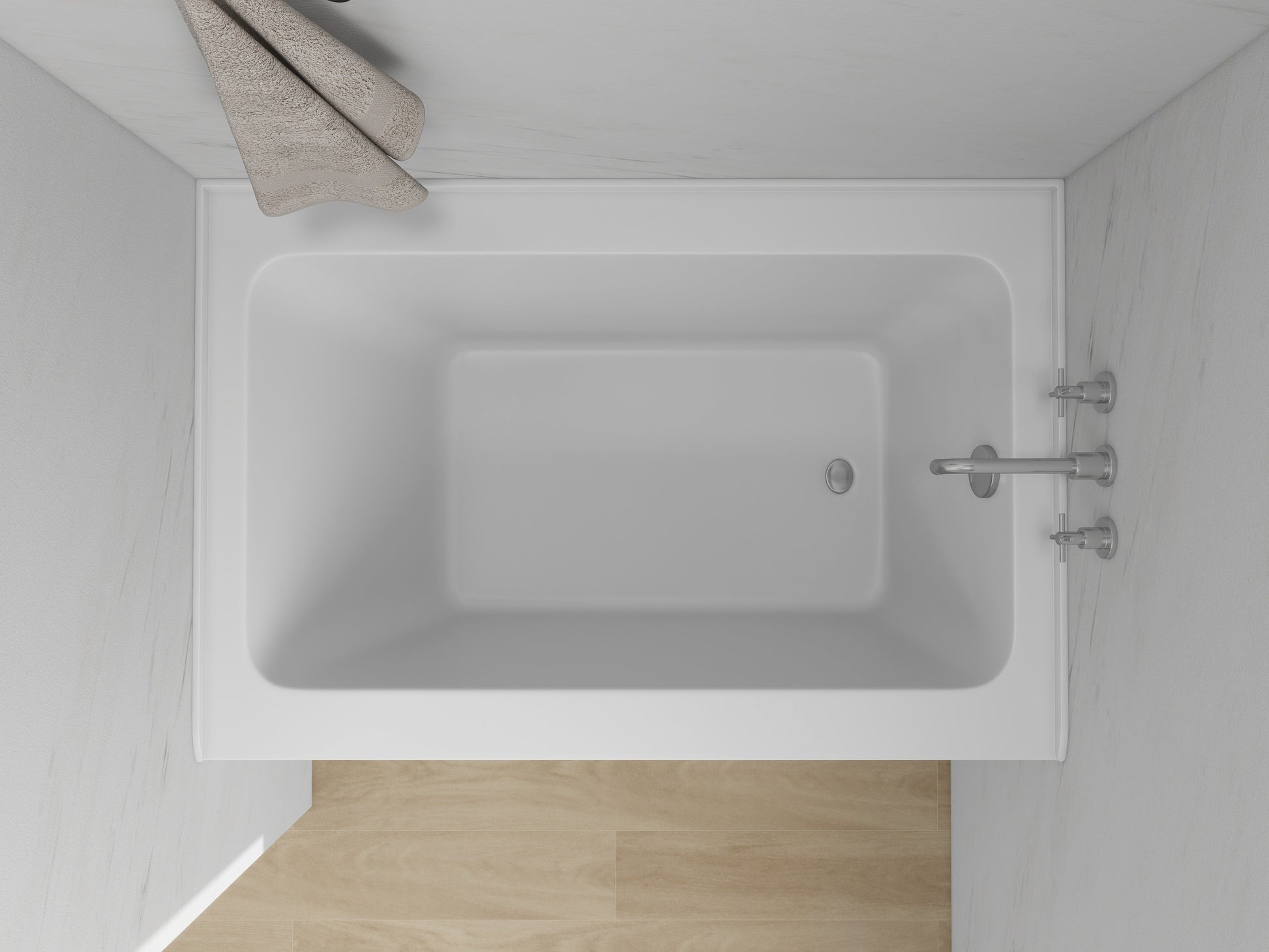 White / Polished Chrome / Right Drain