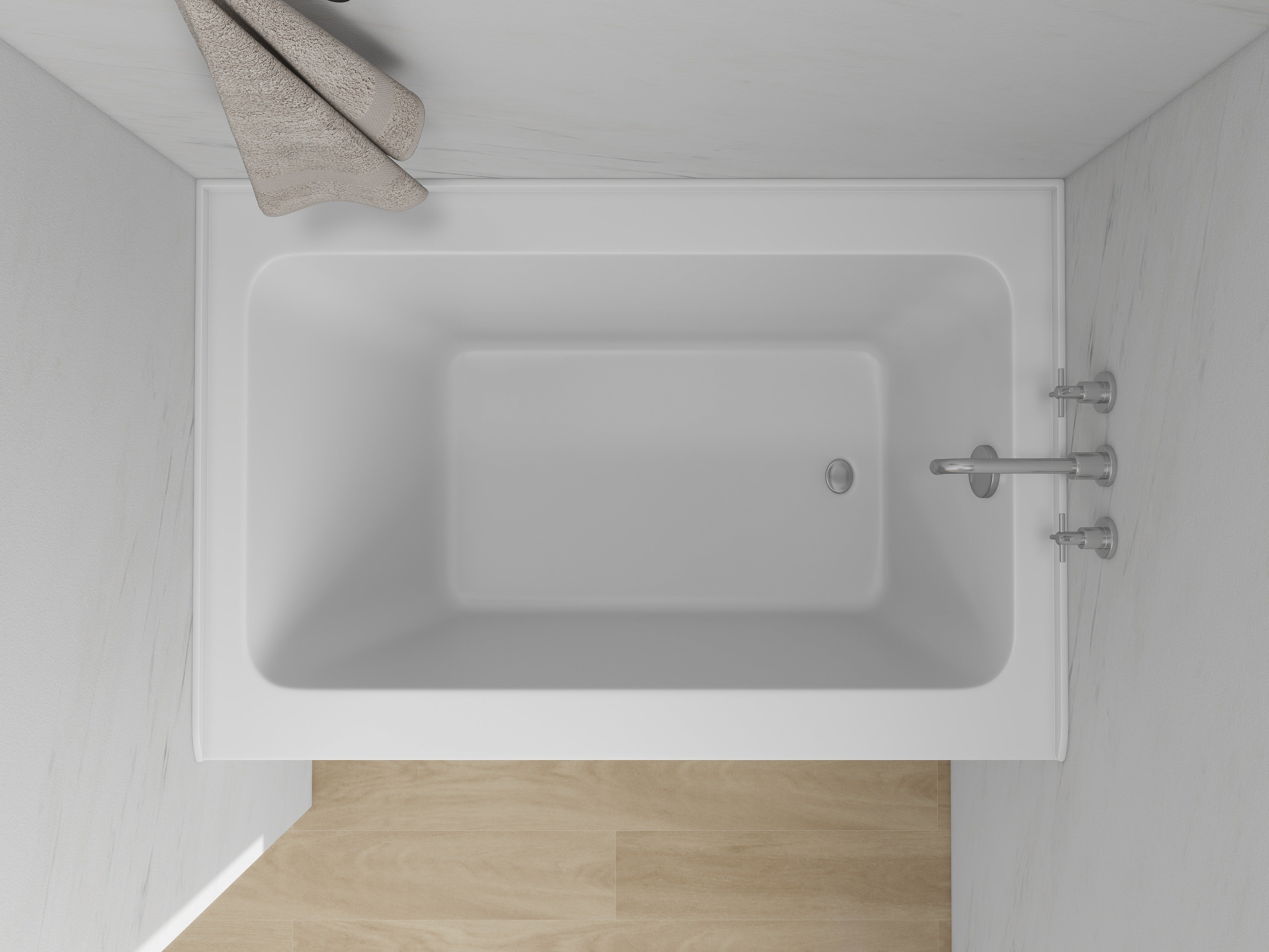 White / Polished Chrome / Right Drain