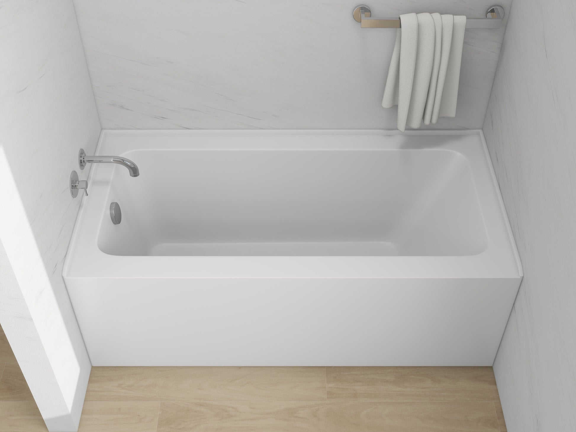 White / Polished Chrome / Right Drain