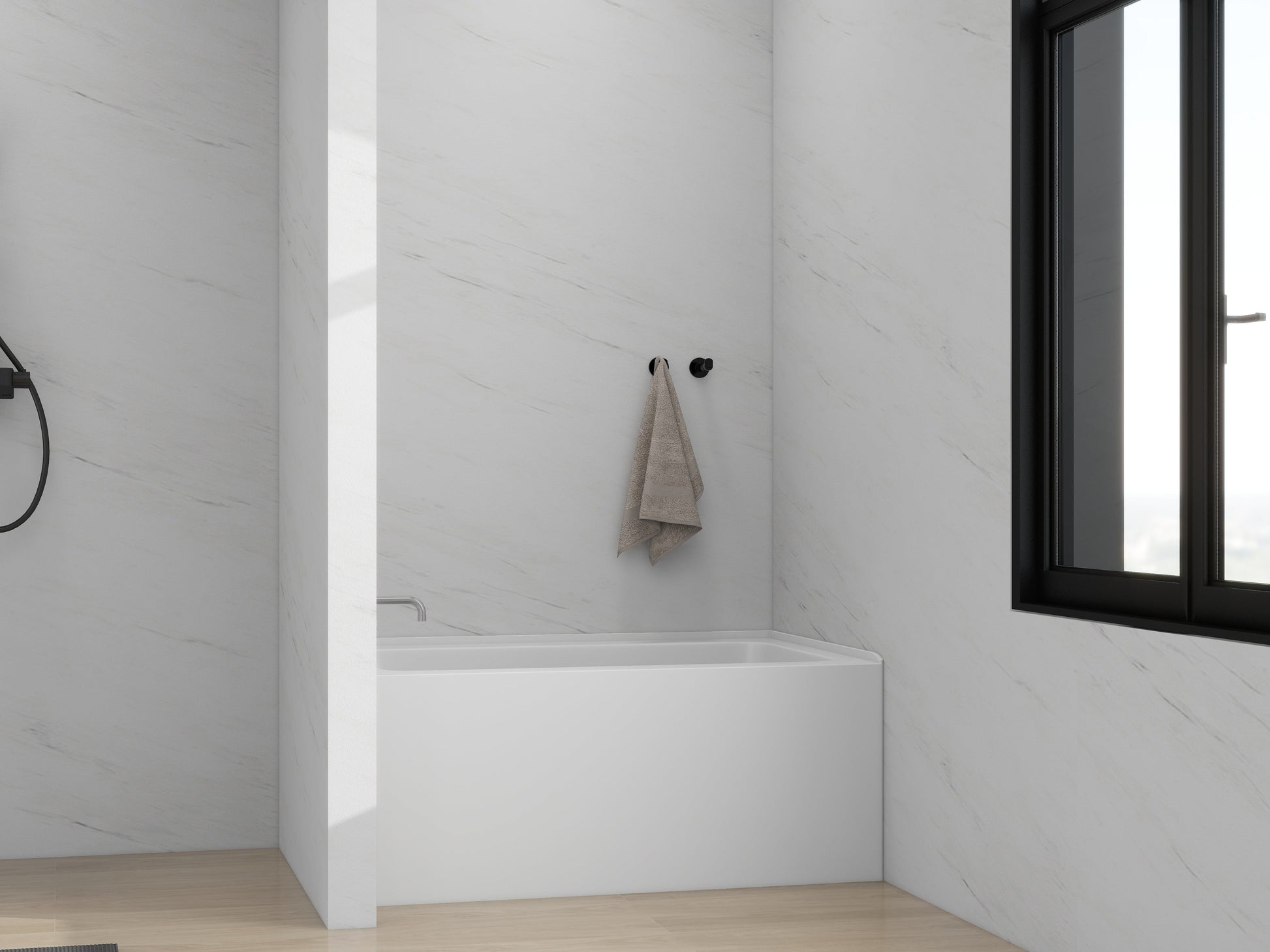 White / Matte Black / Left Drain