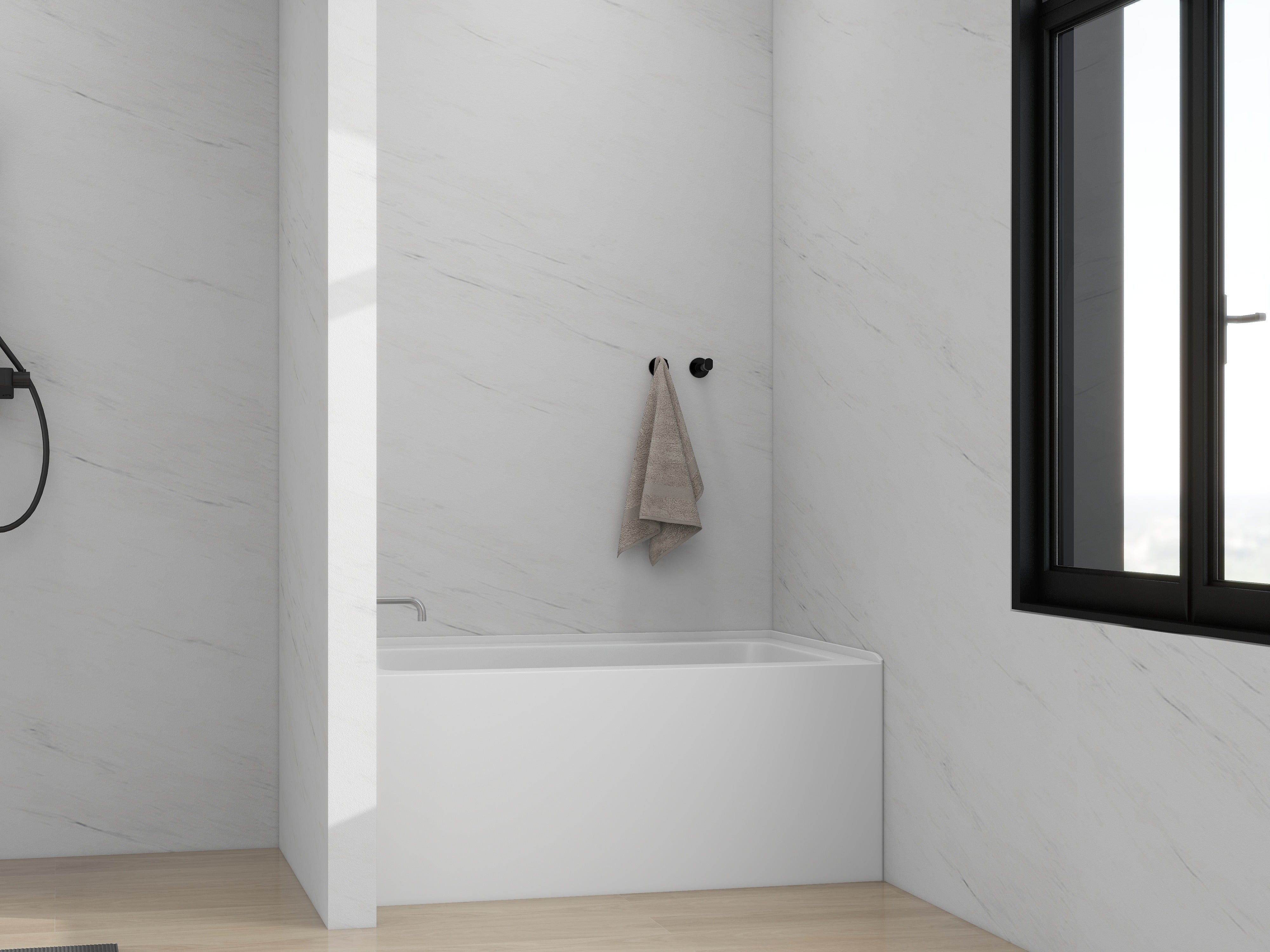 White / Matte Black / Left Drain