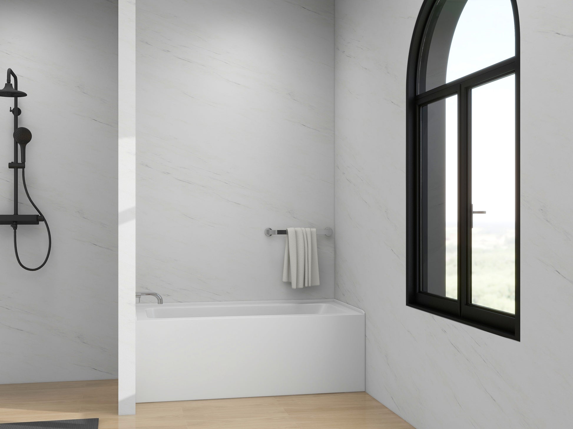 White / Matte Black / Right Drain