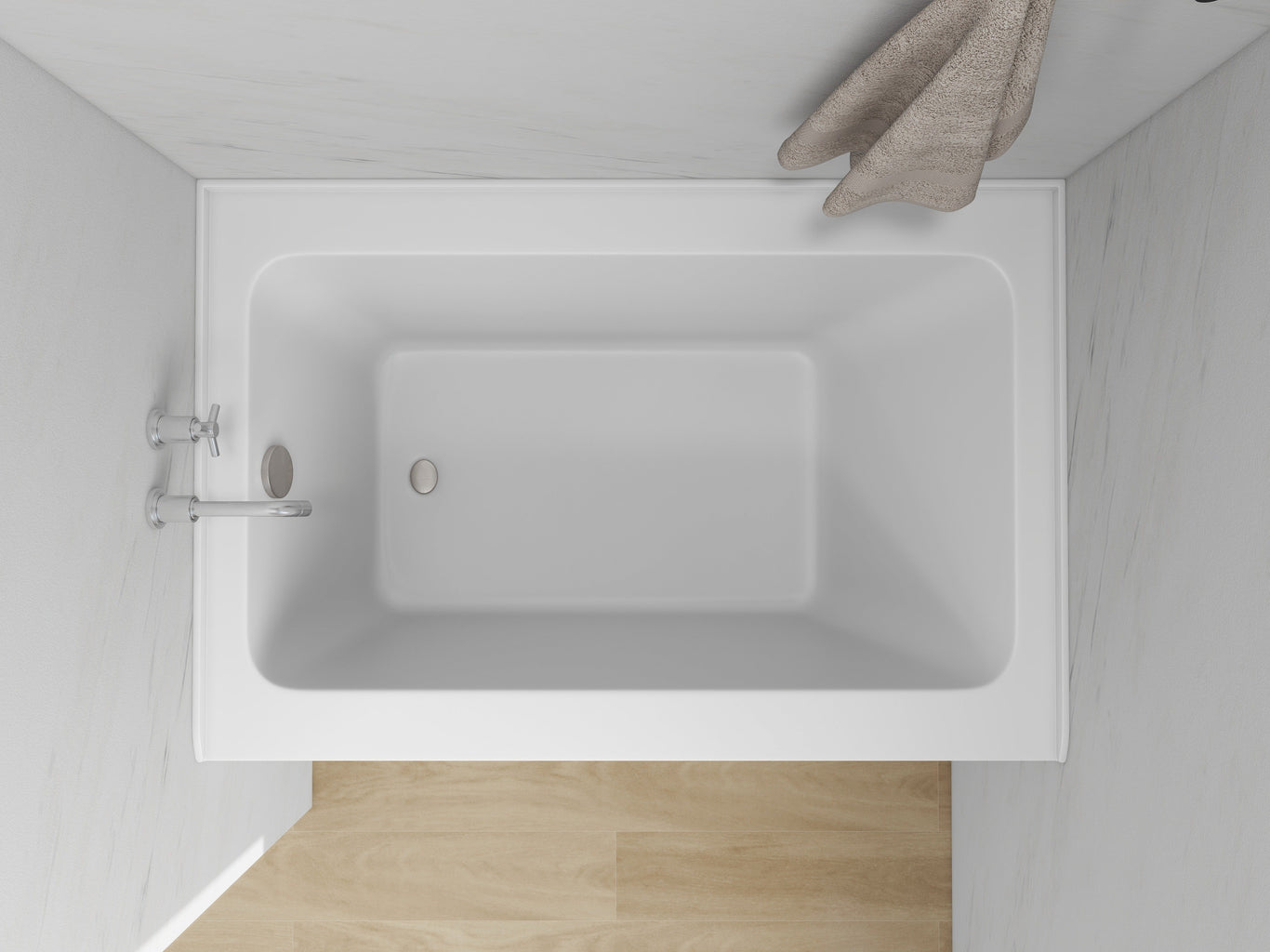 White / Brushed Nickel / Left Drain