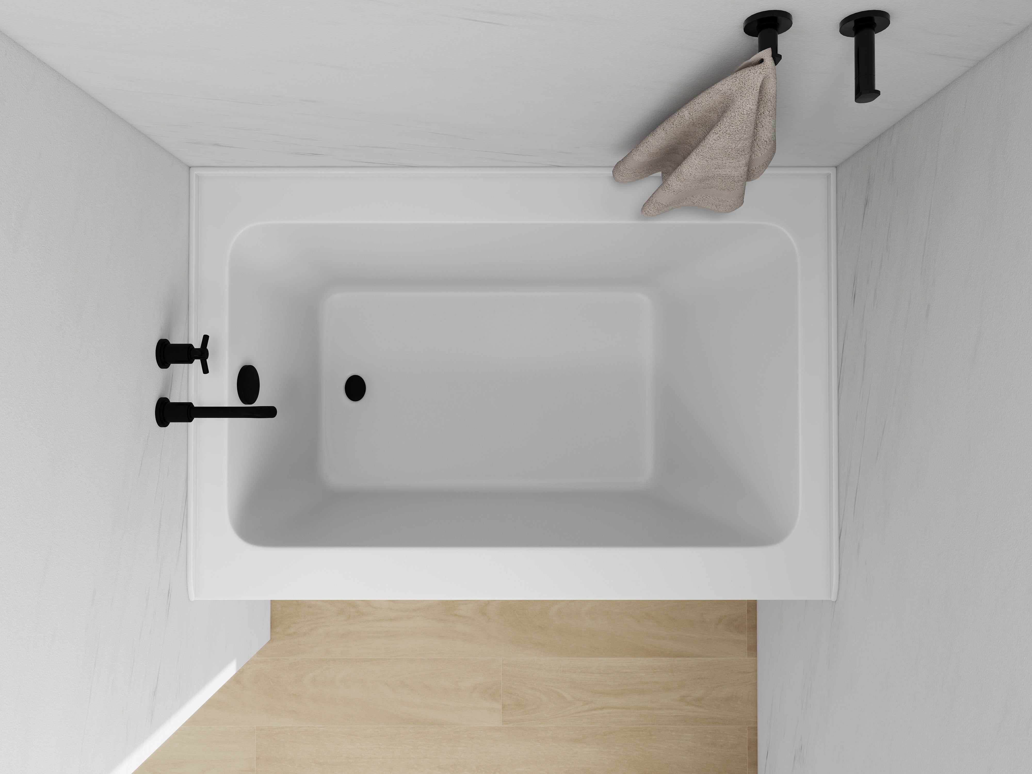 White / Matte Black / Left Drain