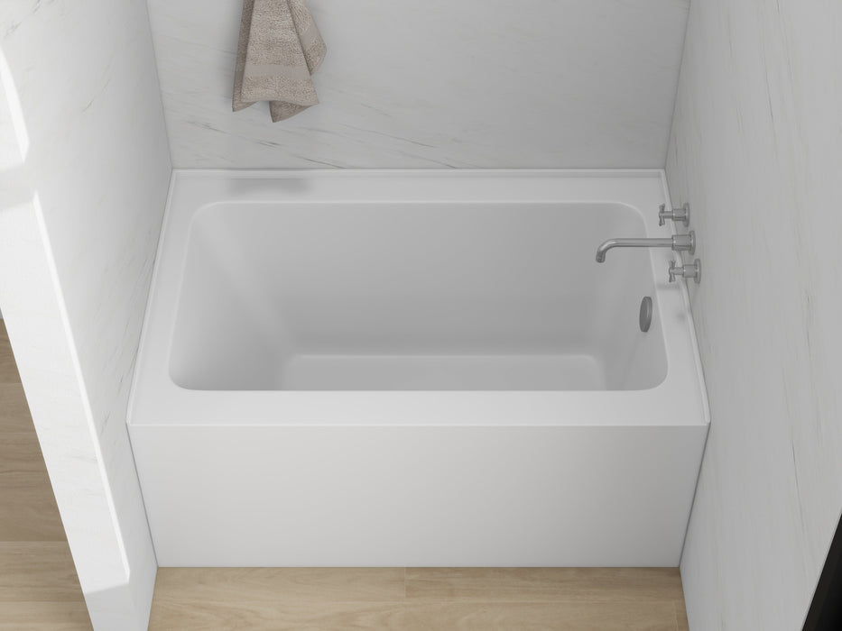 White / Brushed Nickel / Right Drain