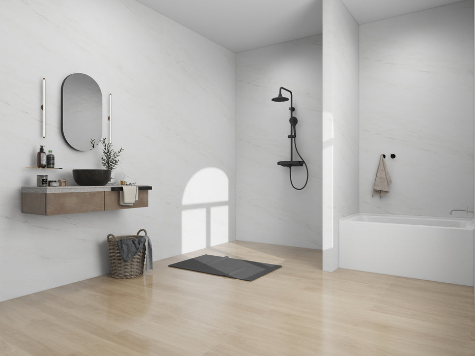 White / Polished Chrome / Right Drain