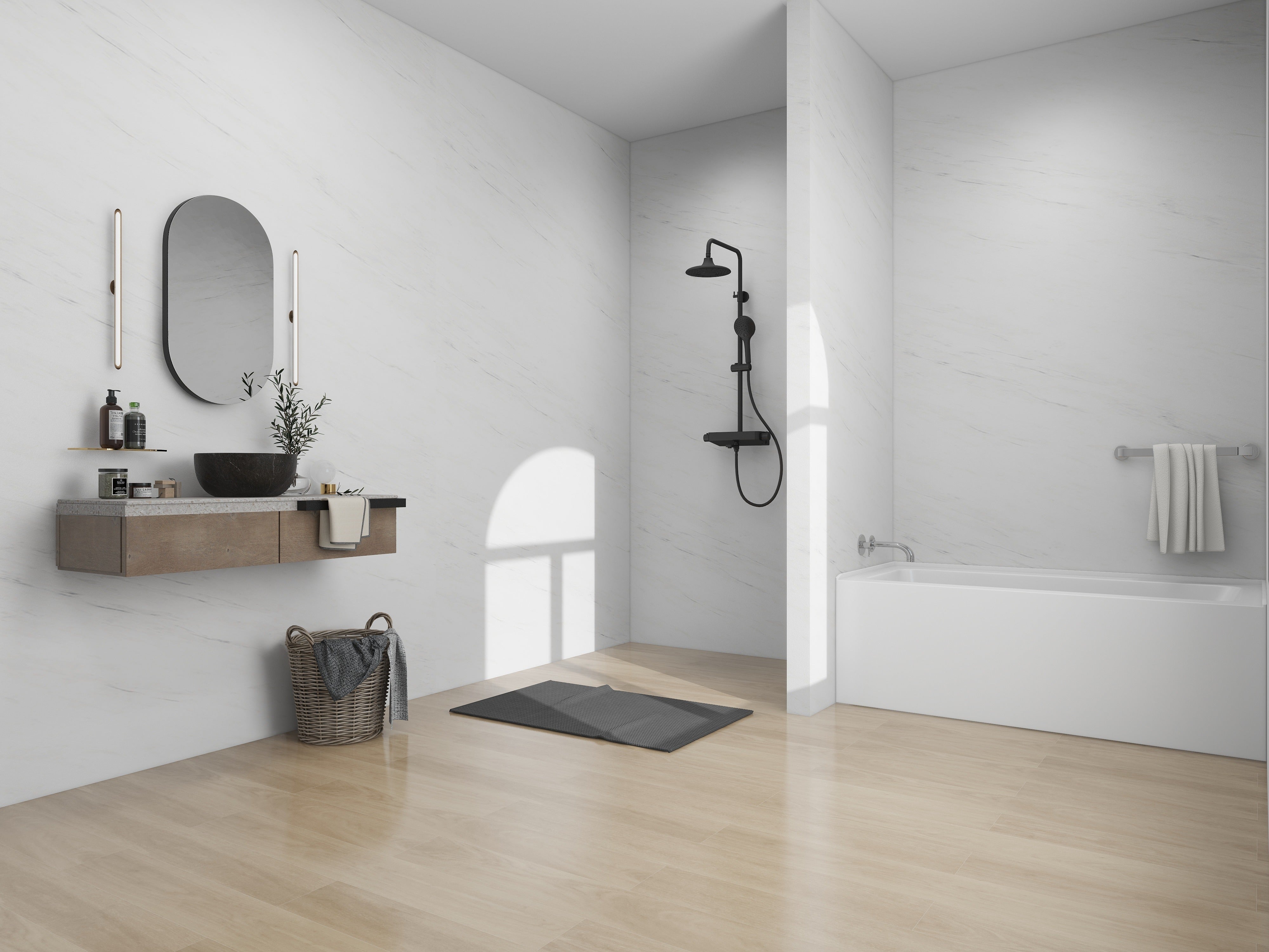 White / Brushed Nickel / Right Drain