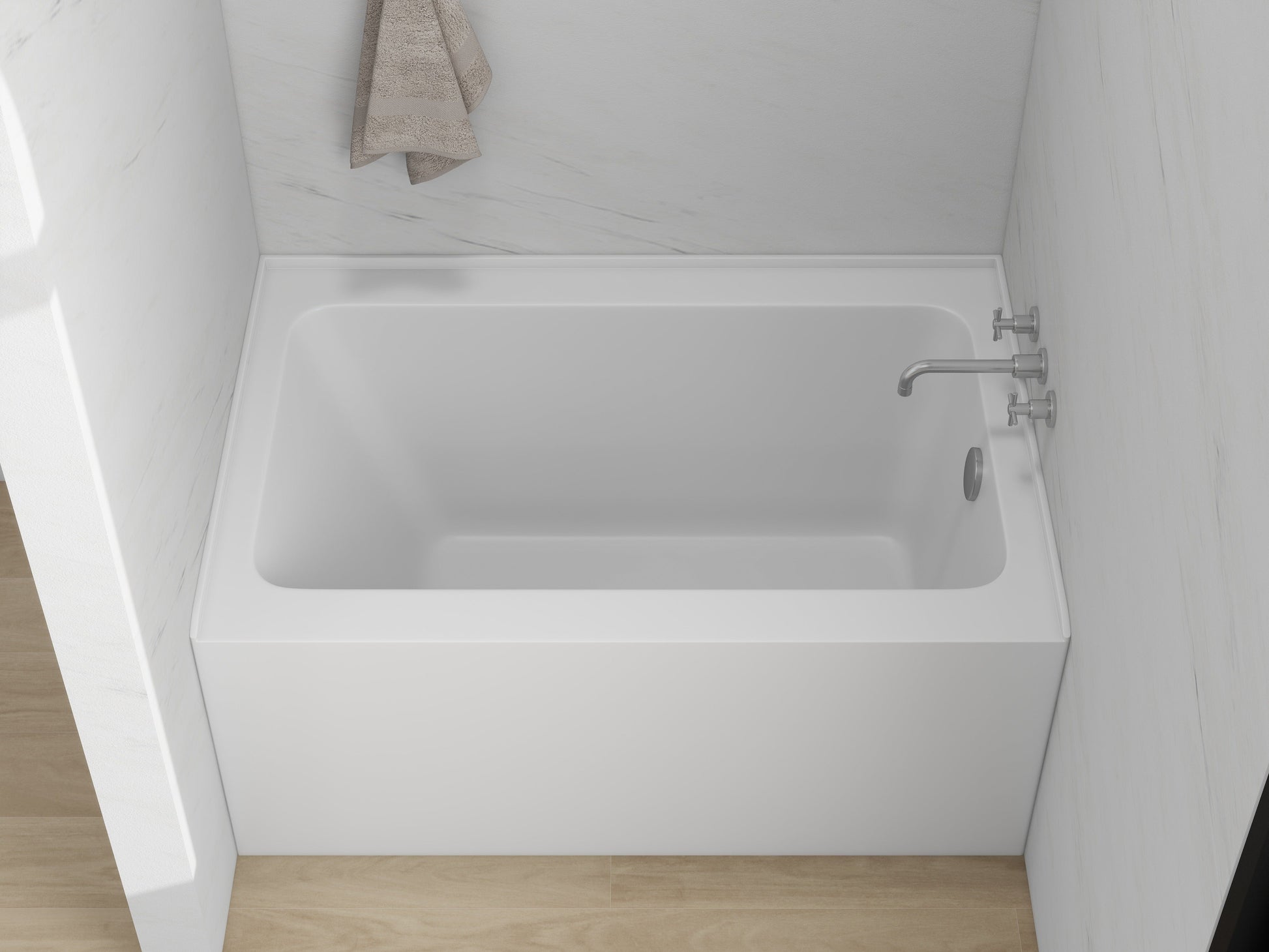 White / Polished Chrome / Right Drain