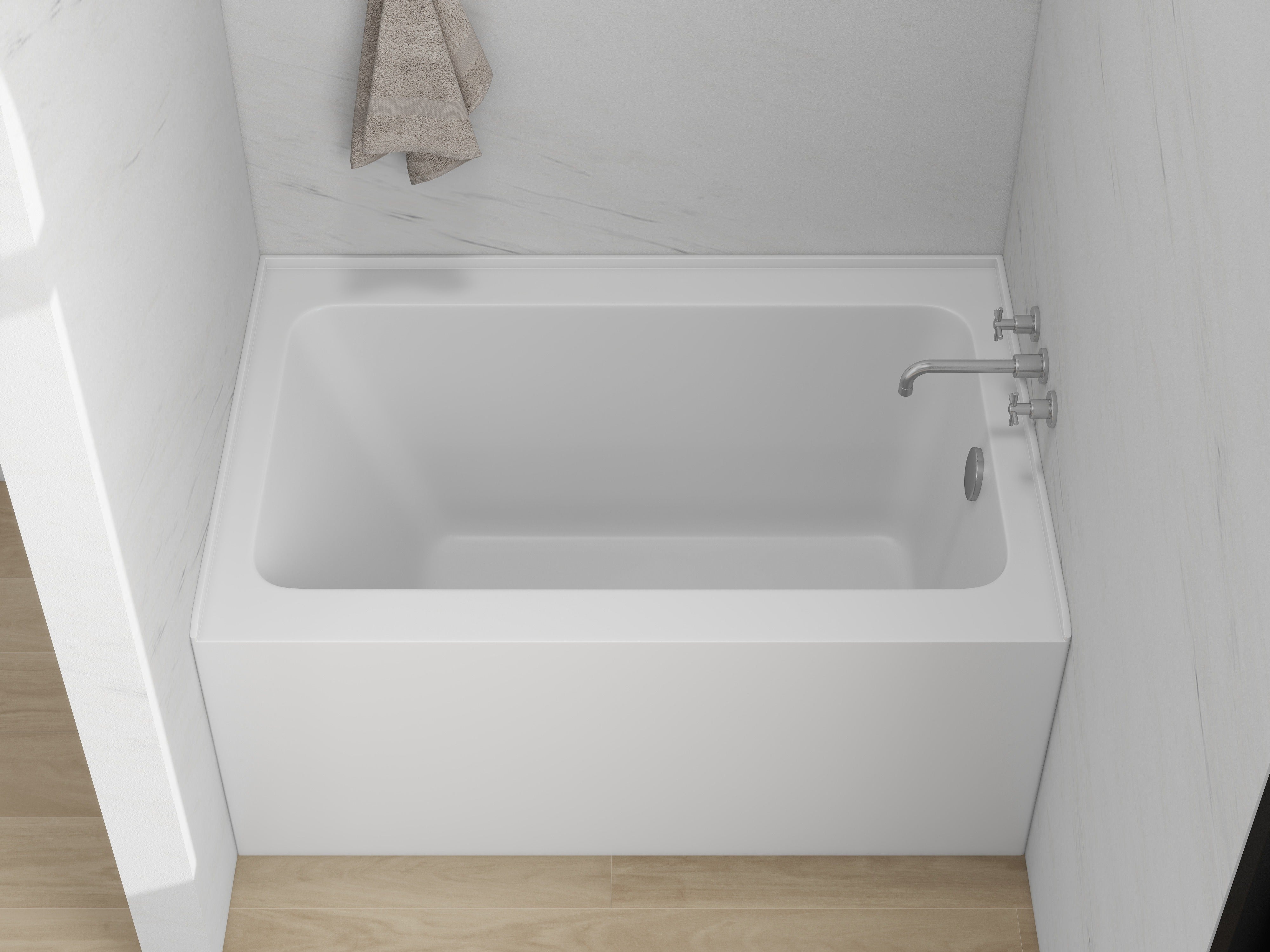 White / Polished Chrome / Right Drain