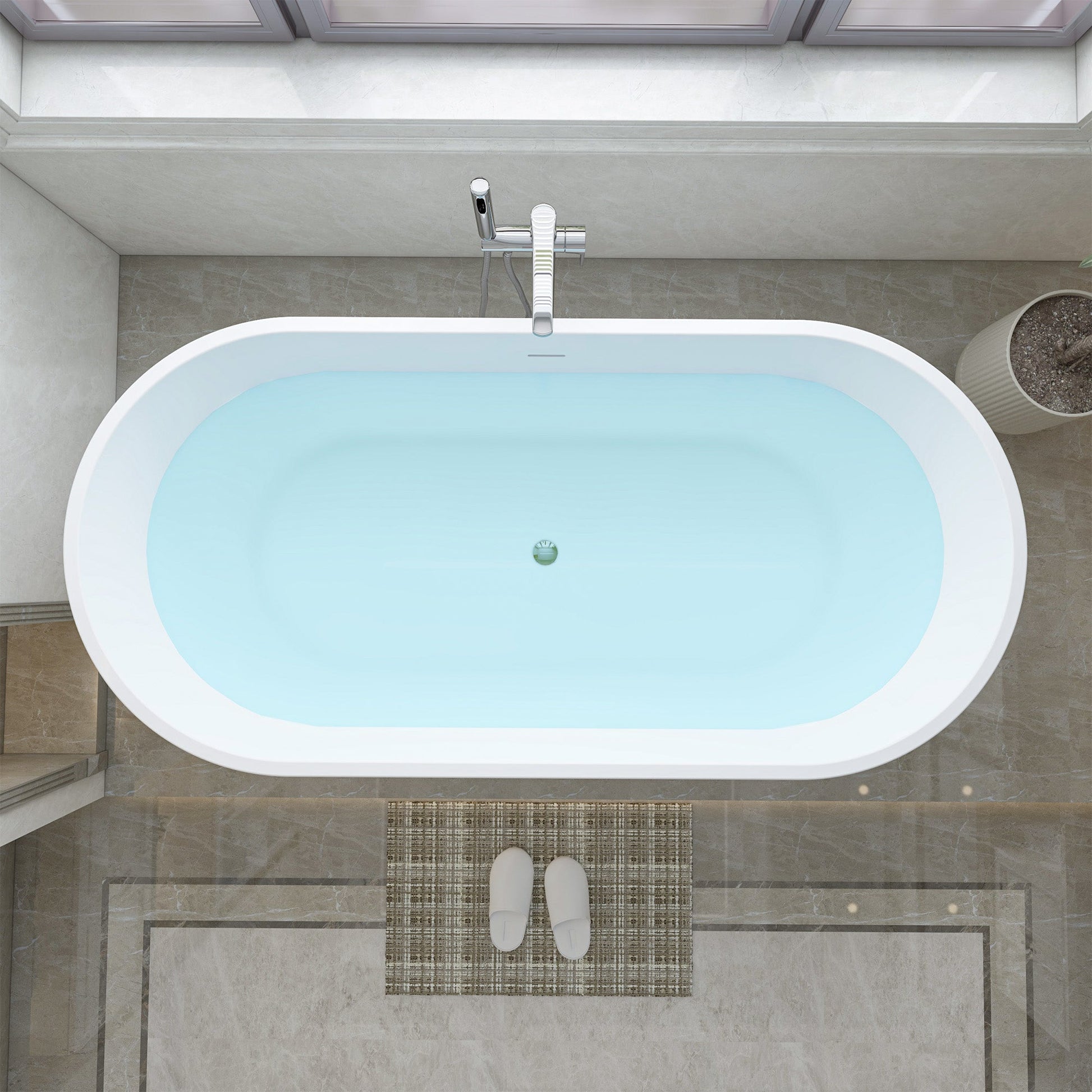 White / Integrated Overflow