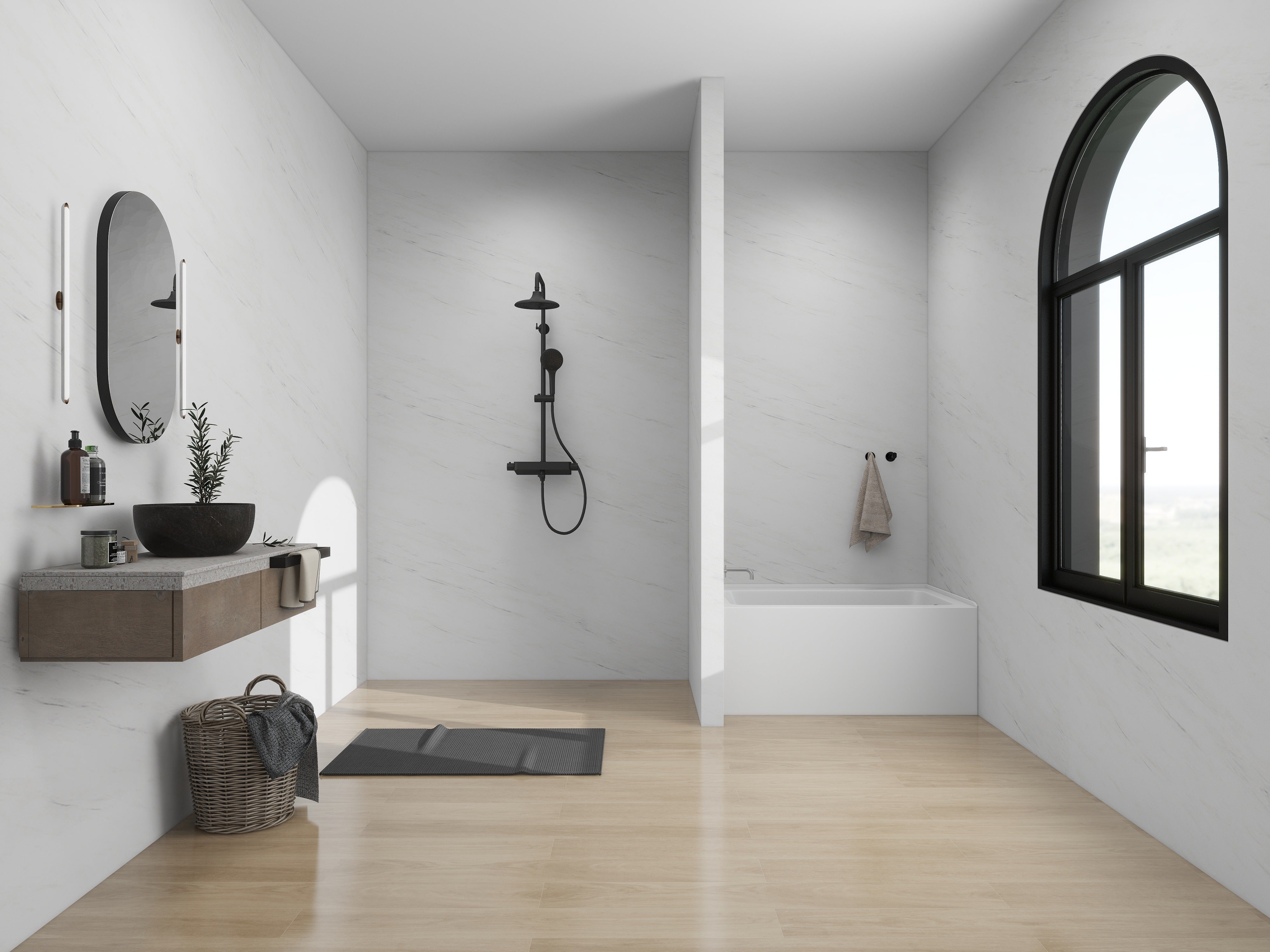 White / Brushed Nickel / Left Drain